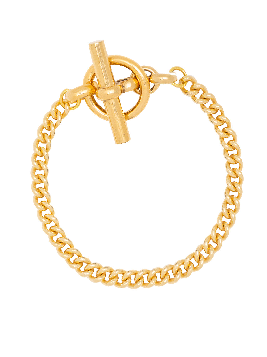 Gold T-Bar Clasp Anklet