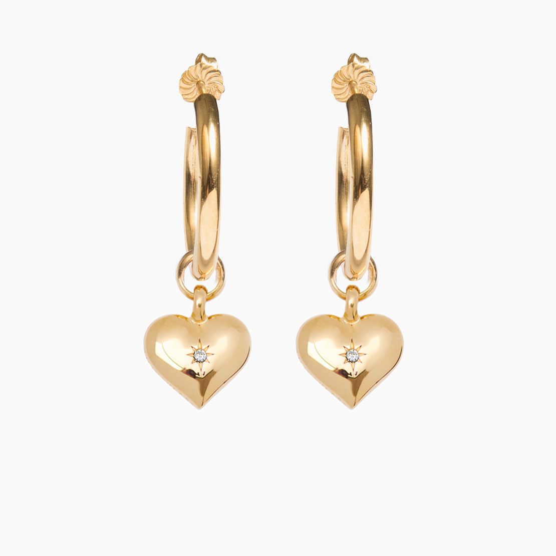 Gold Heart Earrings