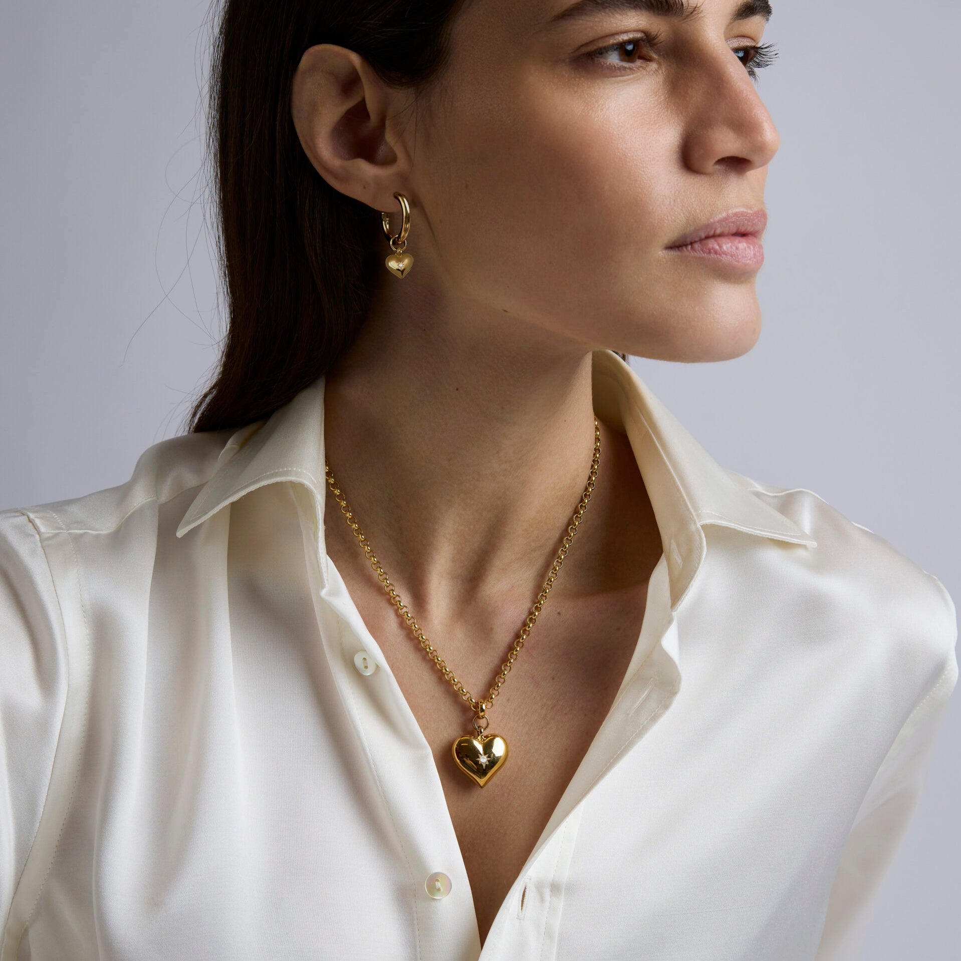 Gold Heart Earrings