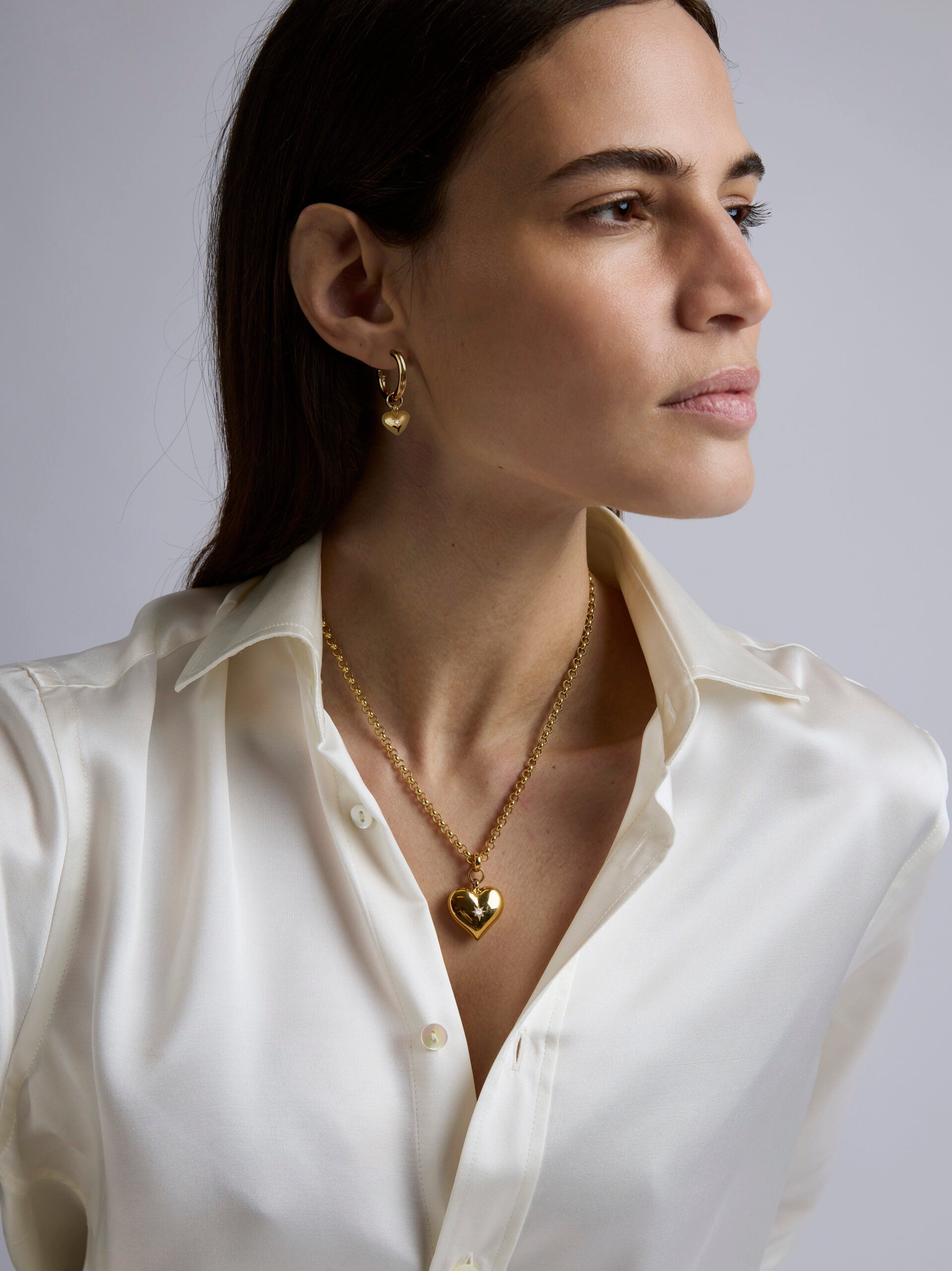 Gold Heart Earrings