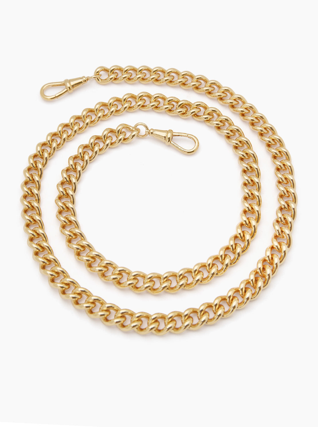 Large Gold Curb Clipt Necklace
