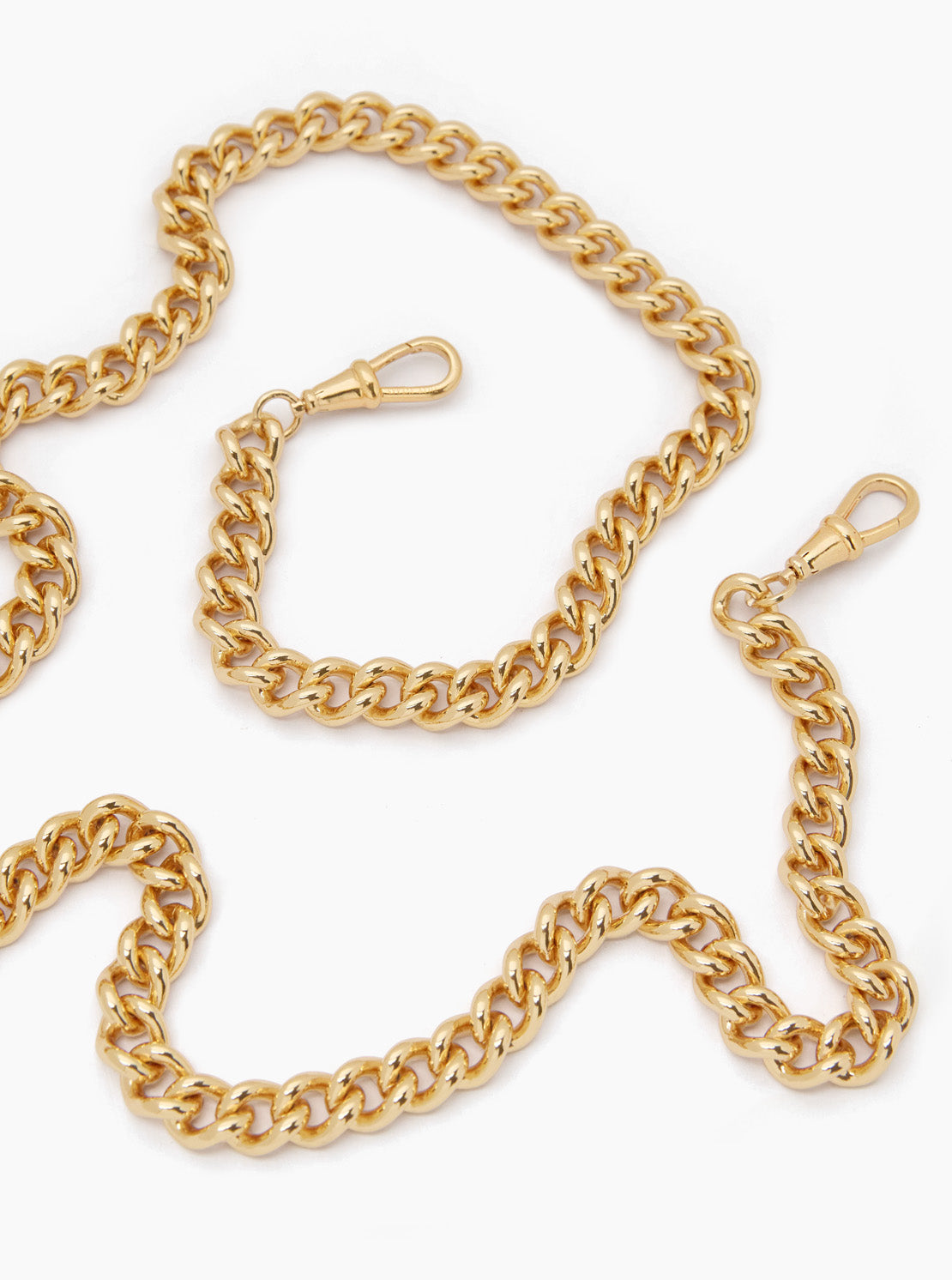 Large Gold Curb Clipt Necklace