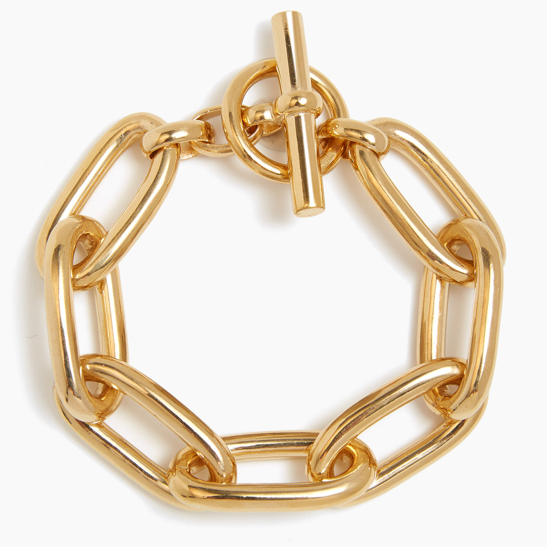 Large Gold Oval Linked Bracelet