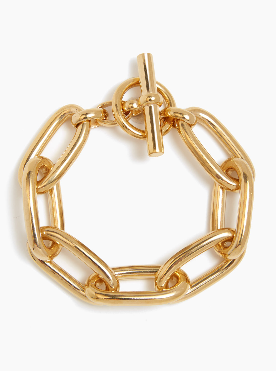 Large Gold Oval Linked Bracelet