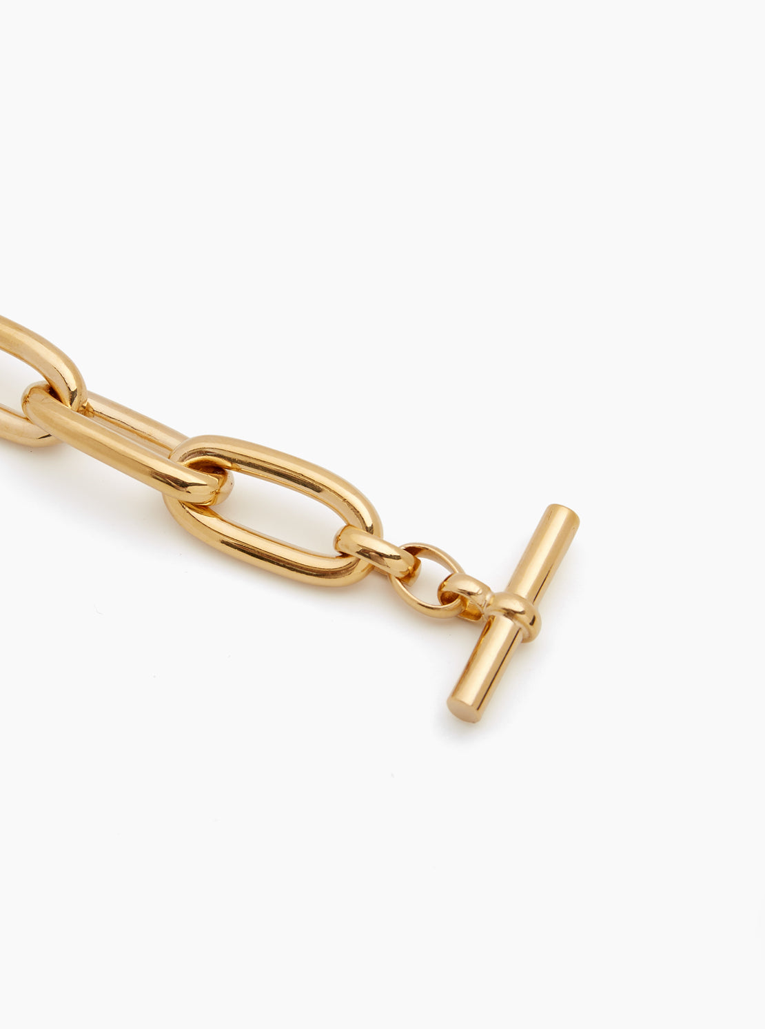 Large Gold Oval Linked Bracelet