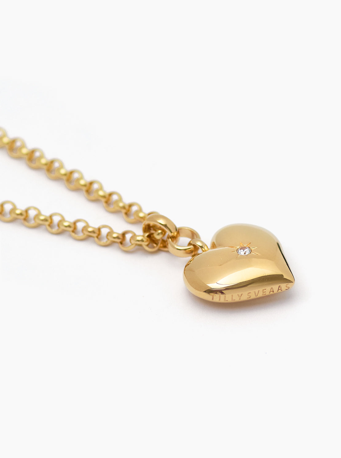 Large Gold Heart on Chunky Belcher Chain
