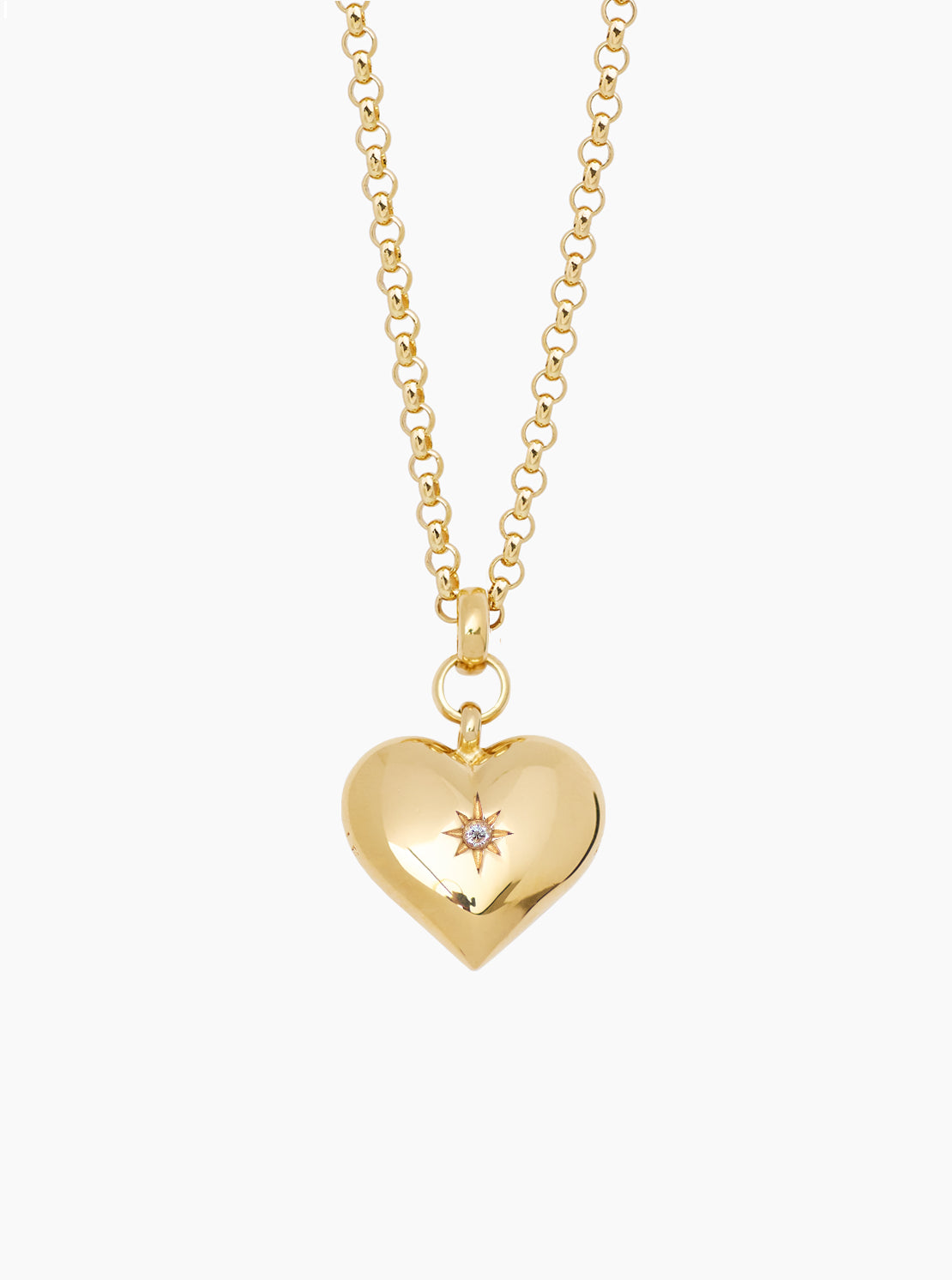 Large Gold Heart on Chunky Belcher Chain