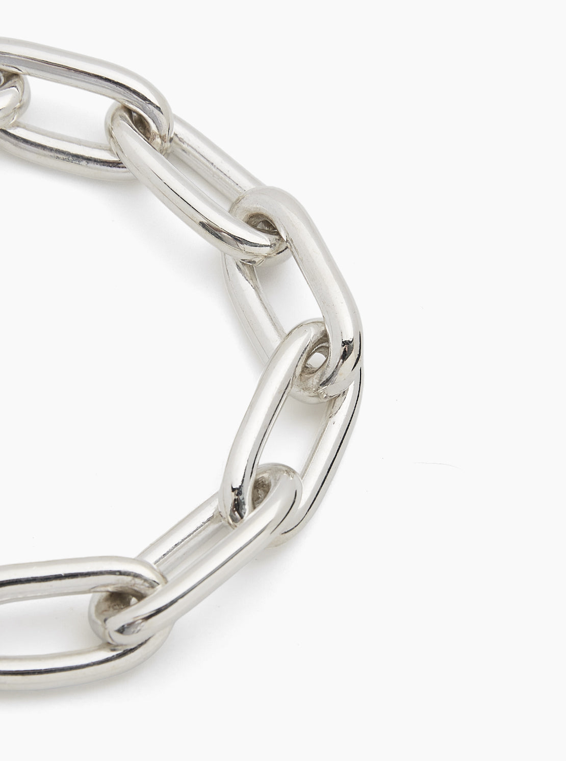 Large Silver Oval Linked Bracelet