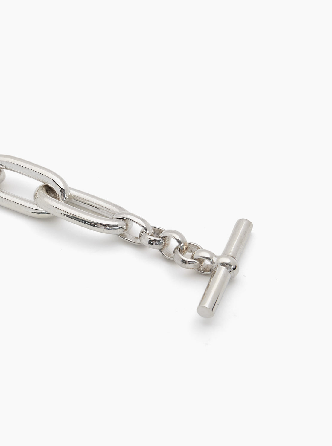 Large Silver Oval Linked Bracelet