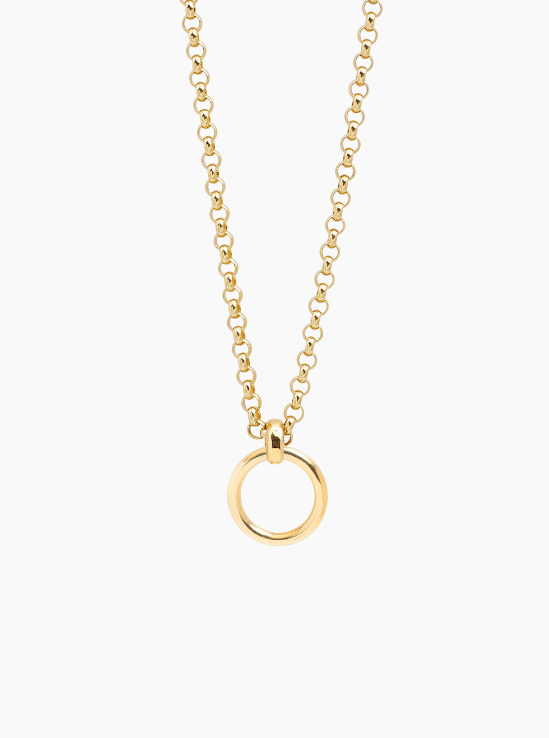 Large Gold Eternity Ring on Chunky Belcher Necklace