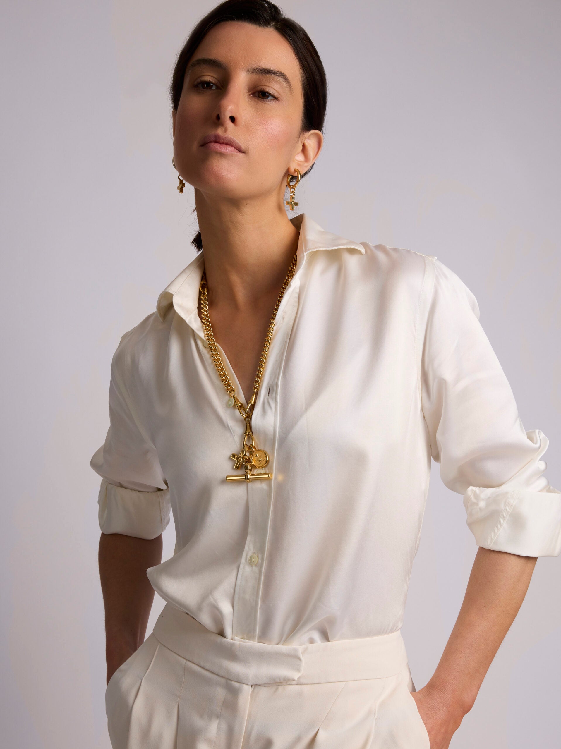 Gold Moi + Toi Curb ClipT Necklace Set