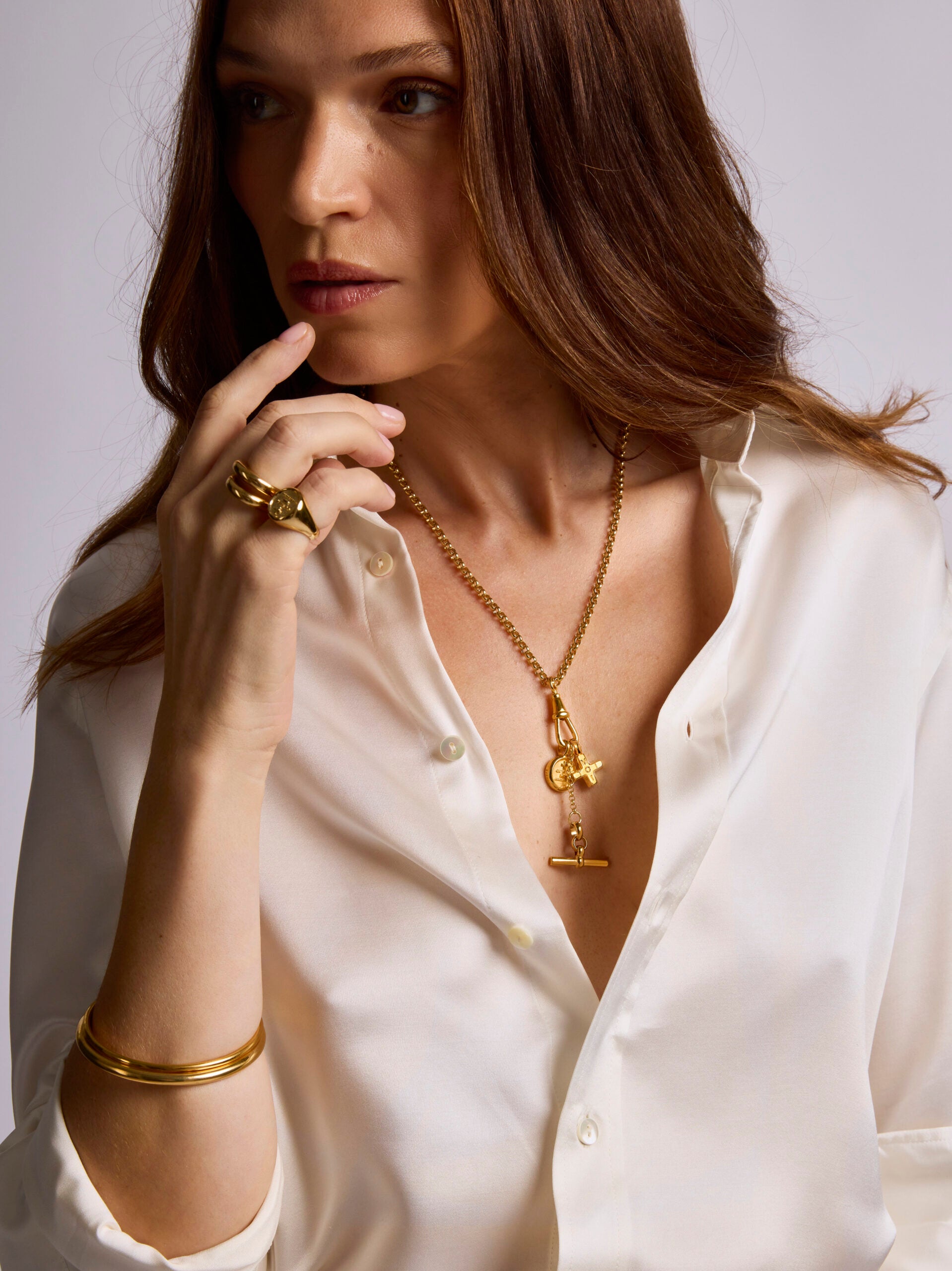 Gold Moi + Toi Cluster on Clipt Belcher Necklace