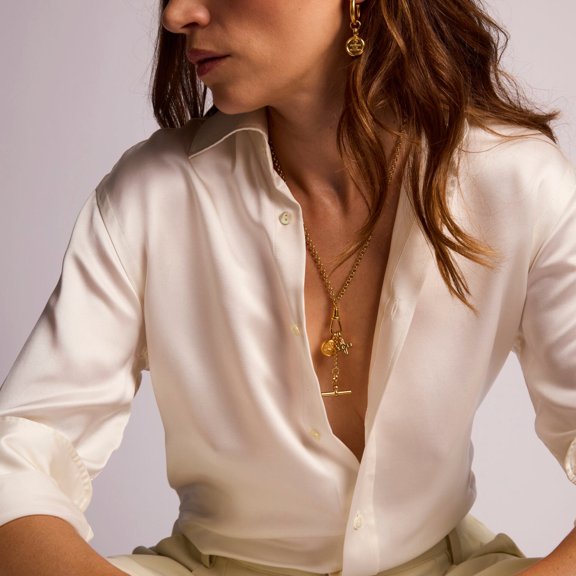 Gold Moi + Toi Cluster on Clipt Belcher Necklace