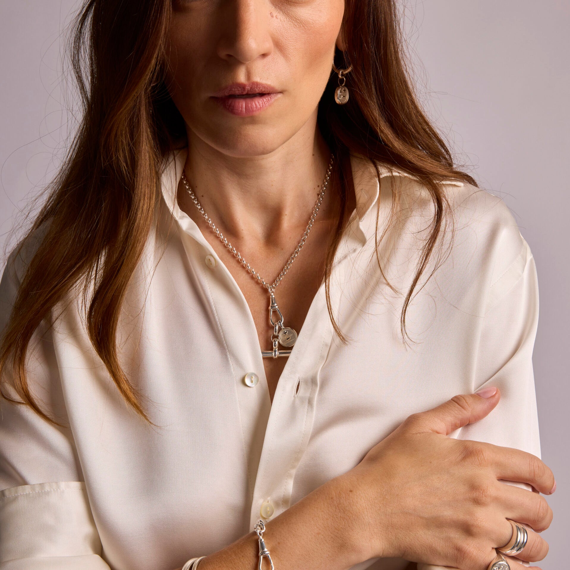 Silver Moi + Toi Mixed Link Necklace Set