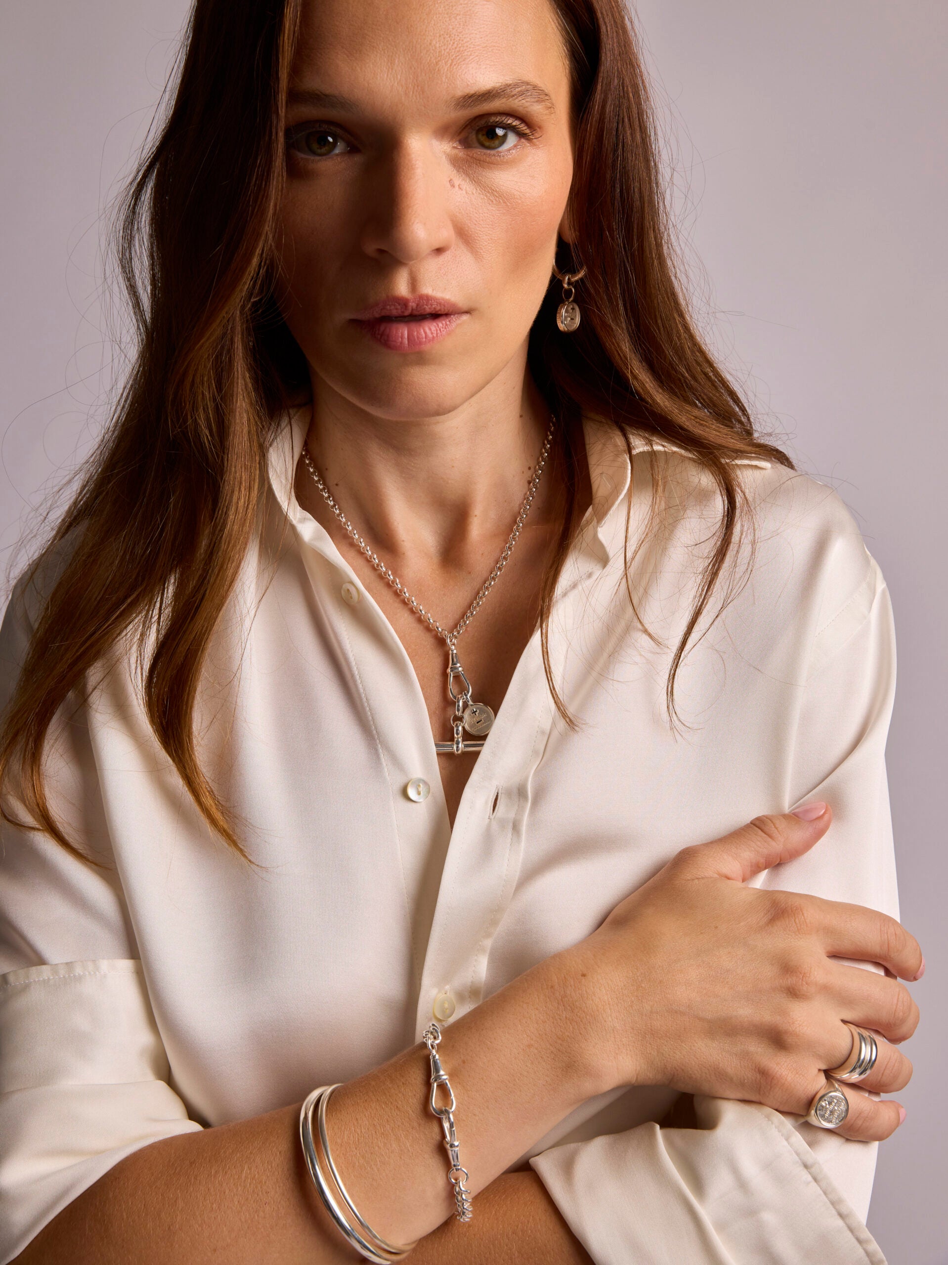 Silver Moi + Toi Mixed Link Necklace Set