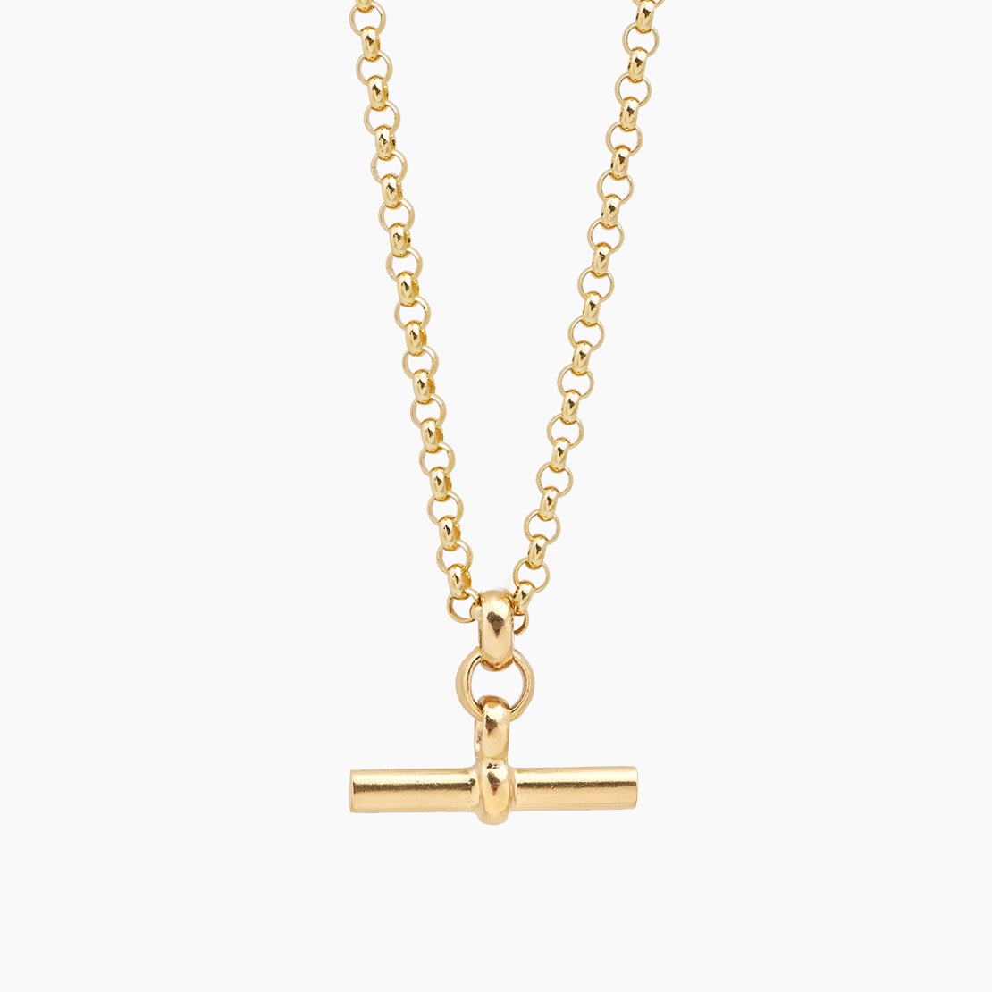 Medium Gold T-Bar On Chunky Belcher Chain