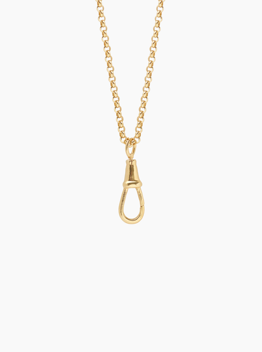 Grey Enamelled Gold T-bar on Belcher Clip Necklace