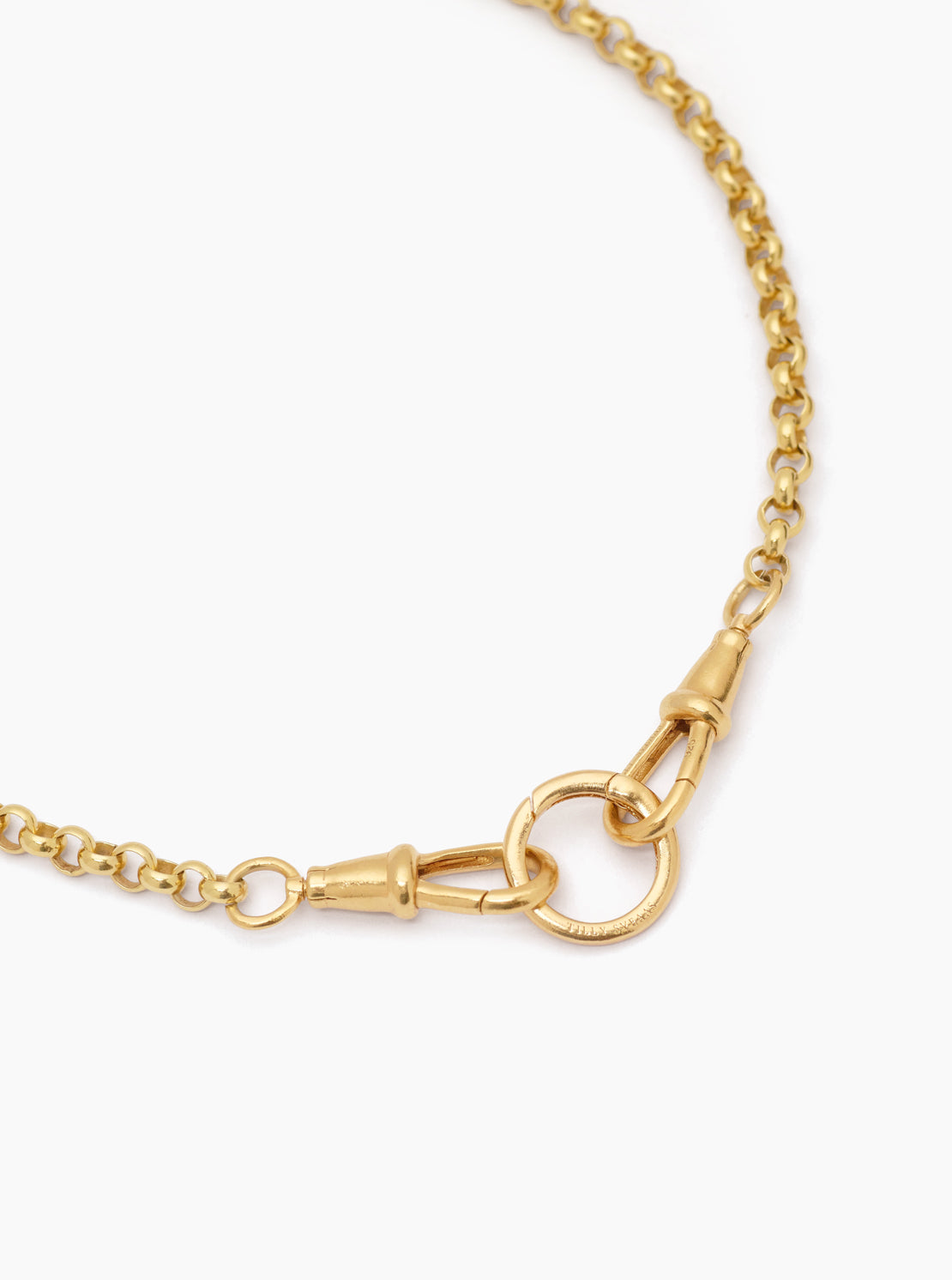 Small Gold T-Bar on Gold Chunky Belcher Triple Clipt Necklace