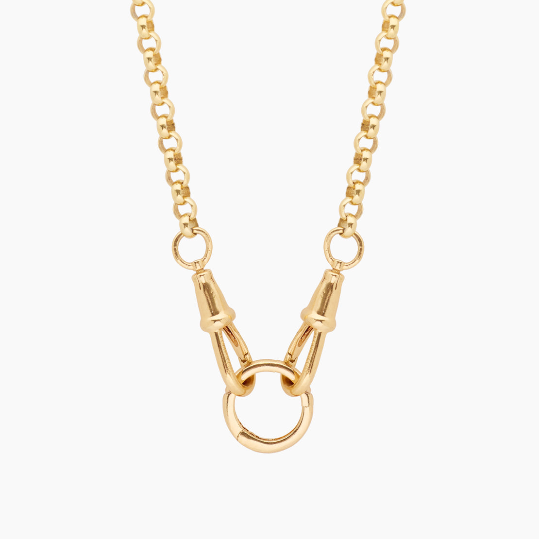 Gold Chunky Belcher Triple Clipt Necklace