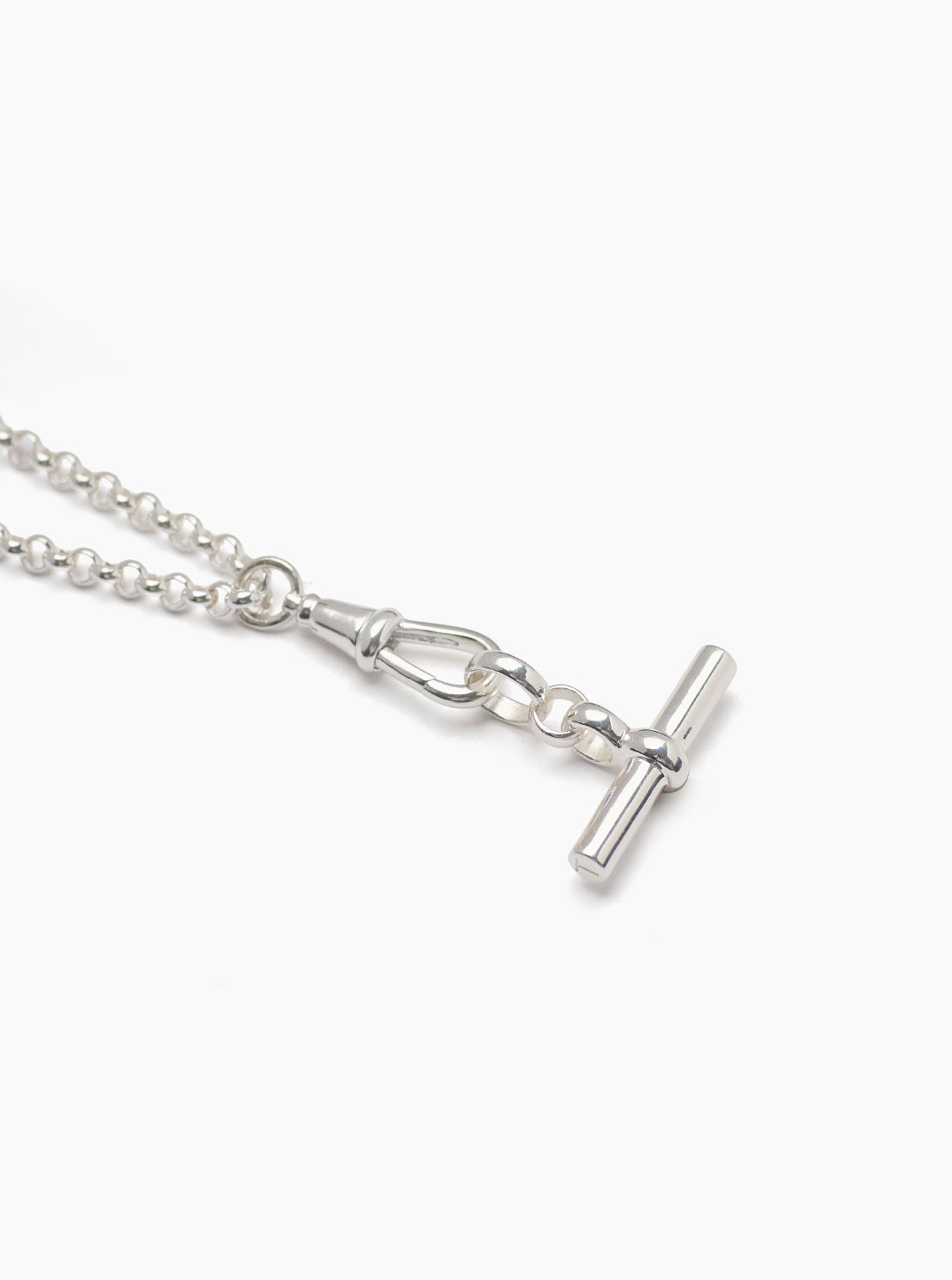 Silver T-bar on Chunky Belcher Clipt Necklace