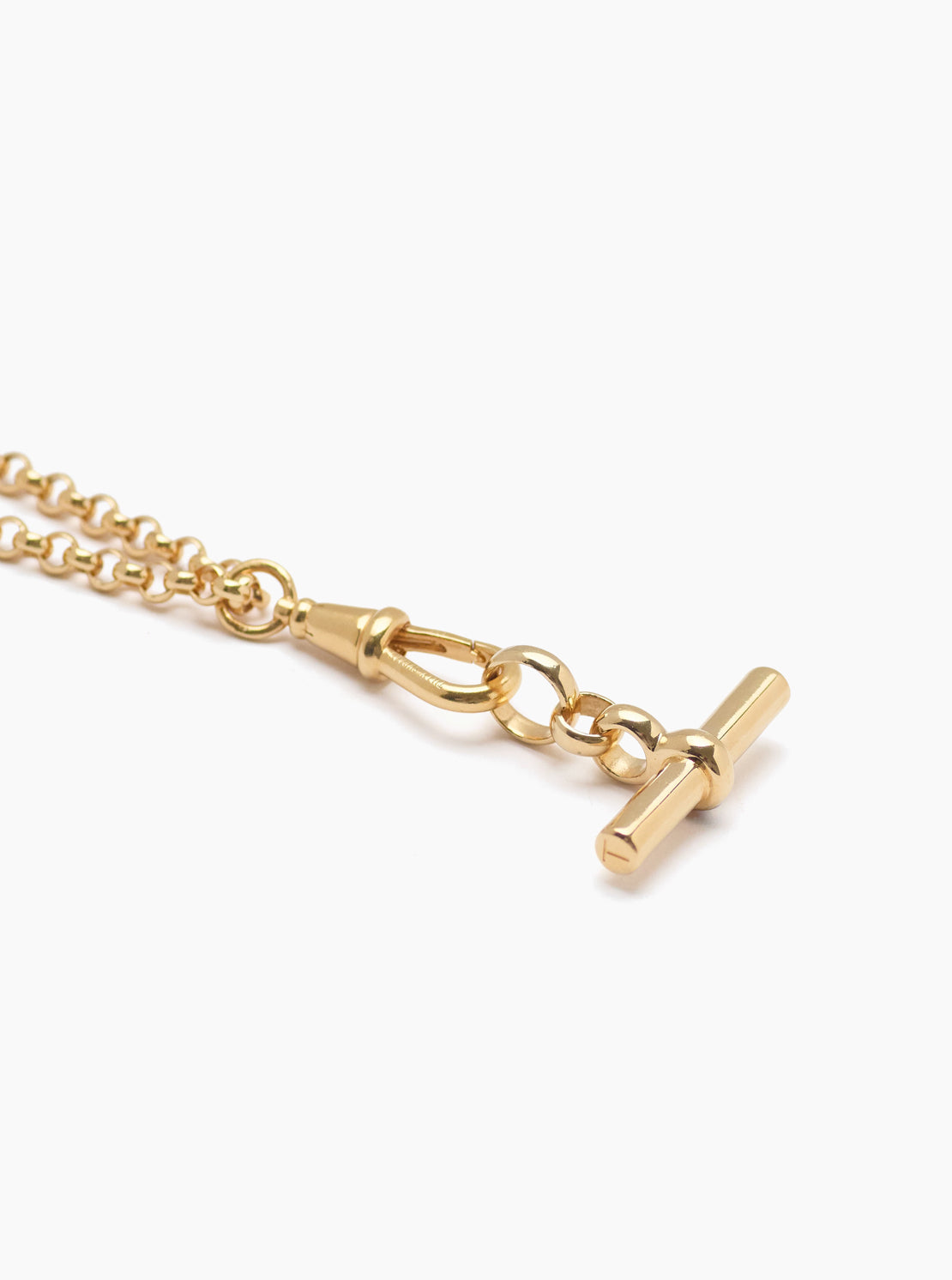 Gold T-bar on Chunky Belcher Clipt Necklace