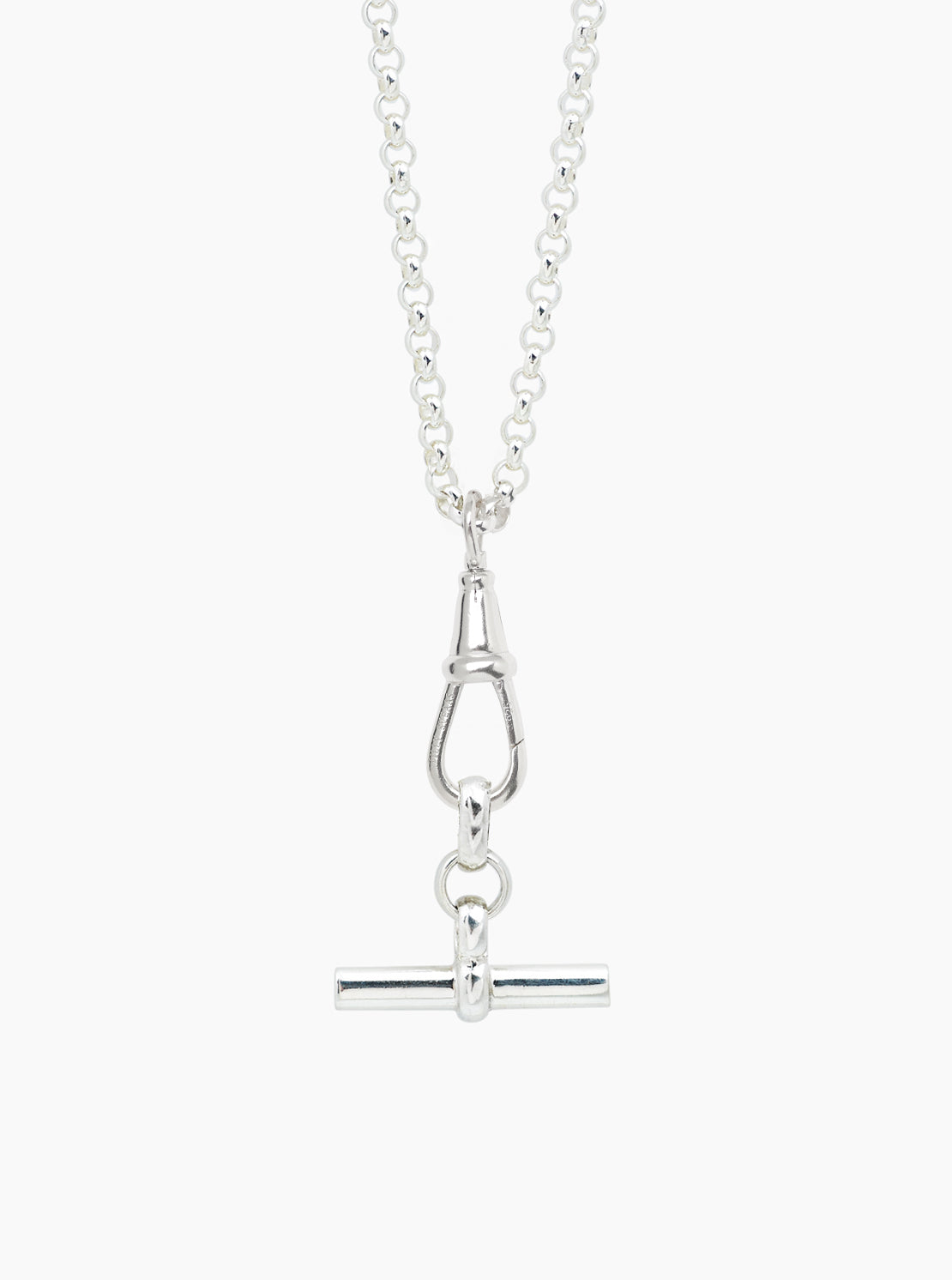 Silver T-bar on Chunky Belcher Clipt Necklace