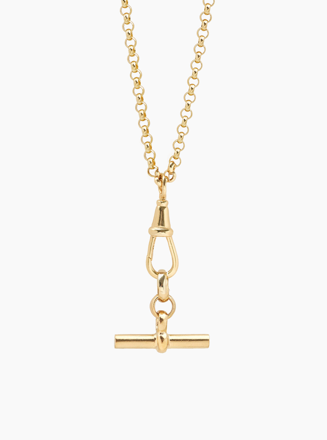 Gold T-bar on Chunky Belcher Clipt Necklace