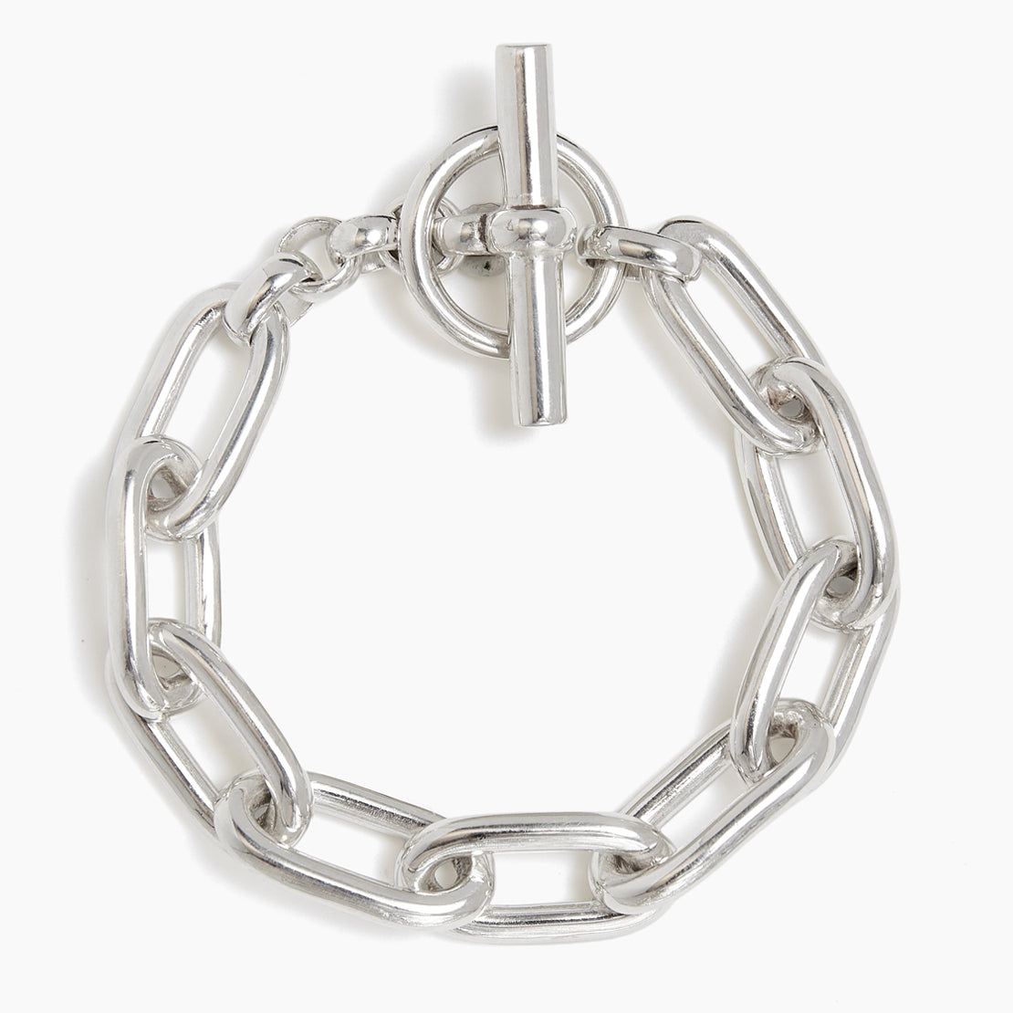 Medium Silver Oval Linked Bracelet