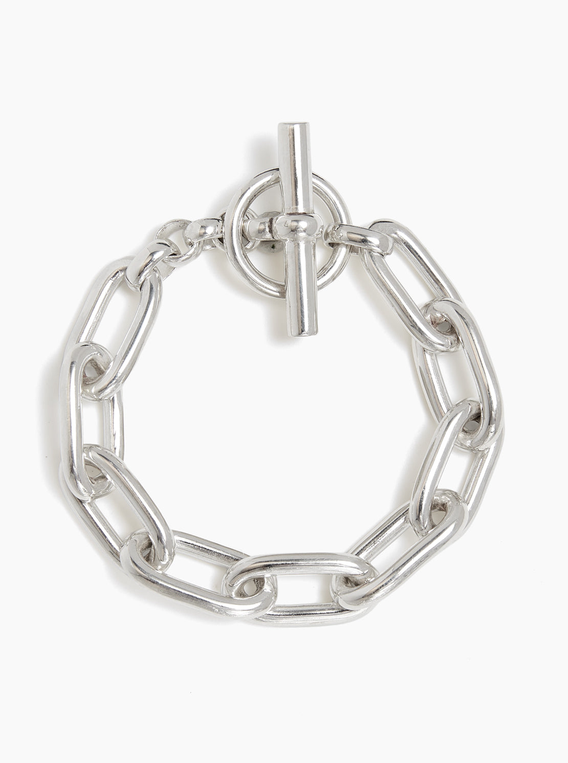 Medium Silver Oval Linked Bracelet