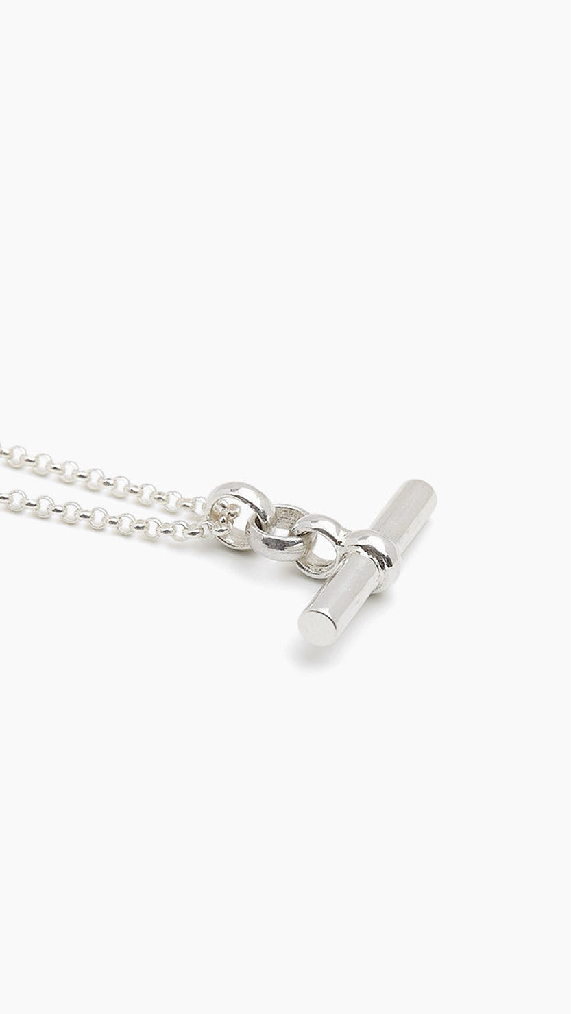Medium Silver T-Bar On Belcher Chain