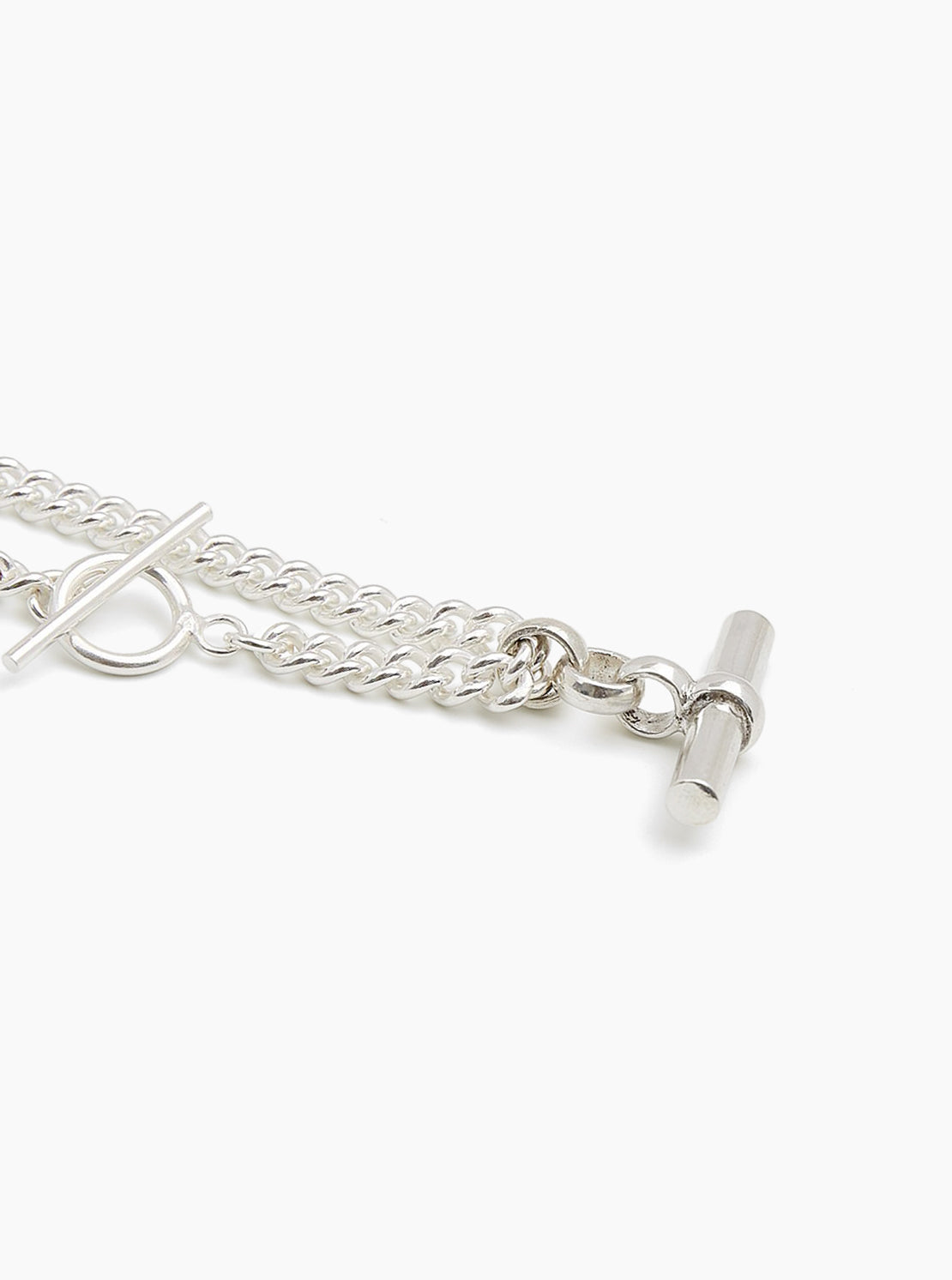 Silver T-Bar Curb Link Necklace