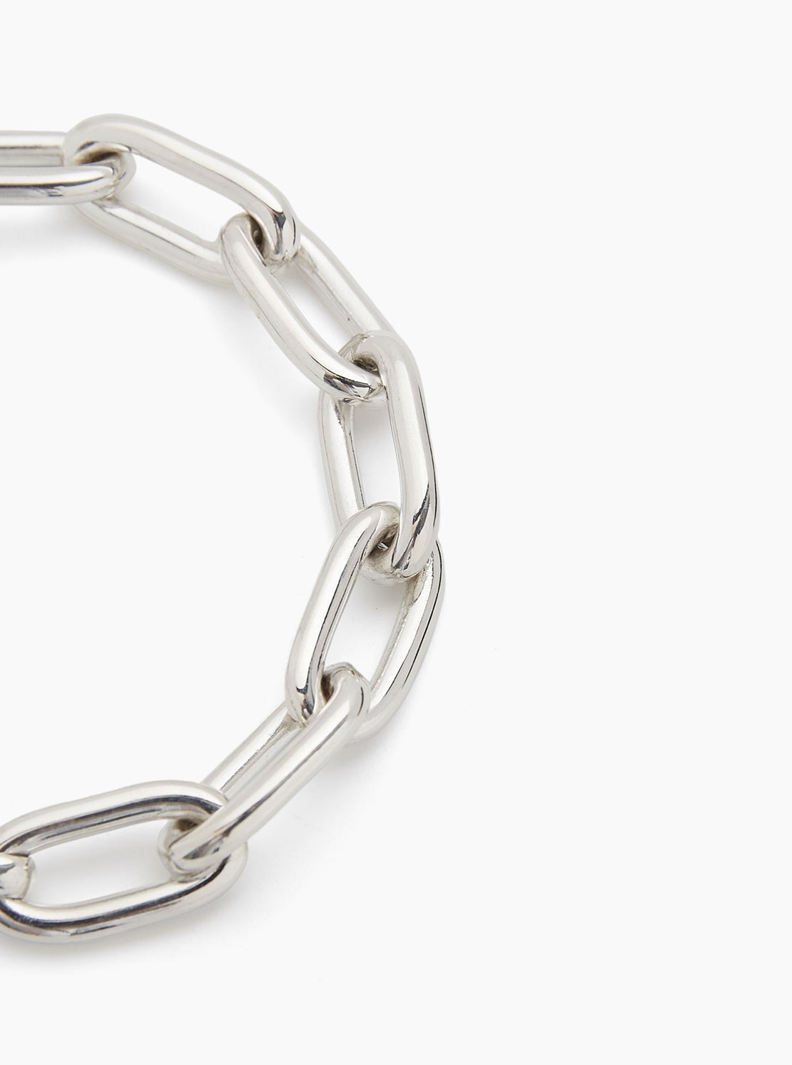 Medium Silver Oval Linked Bracelet