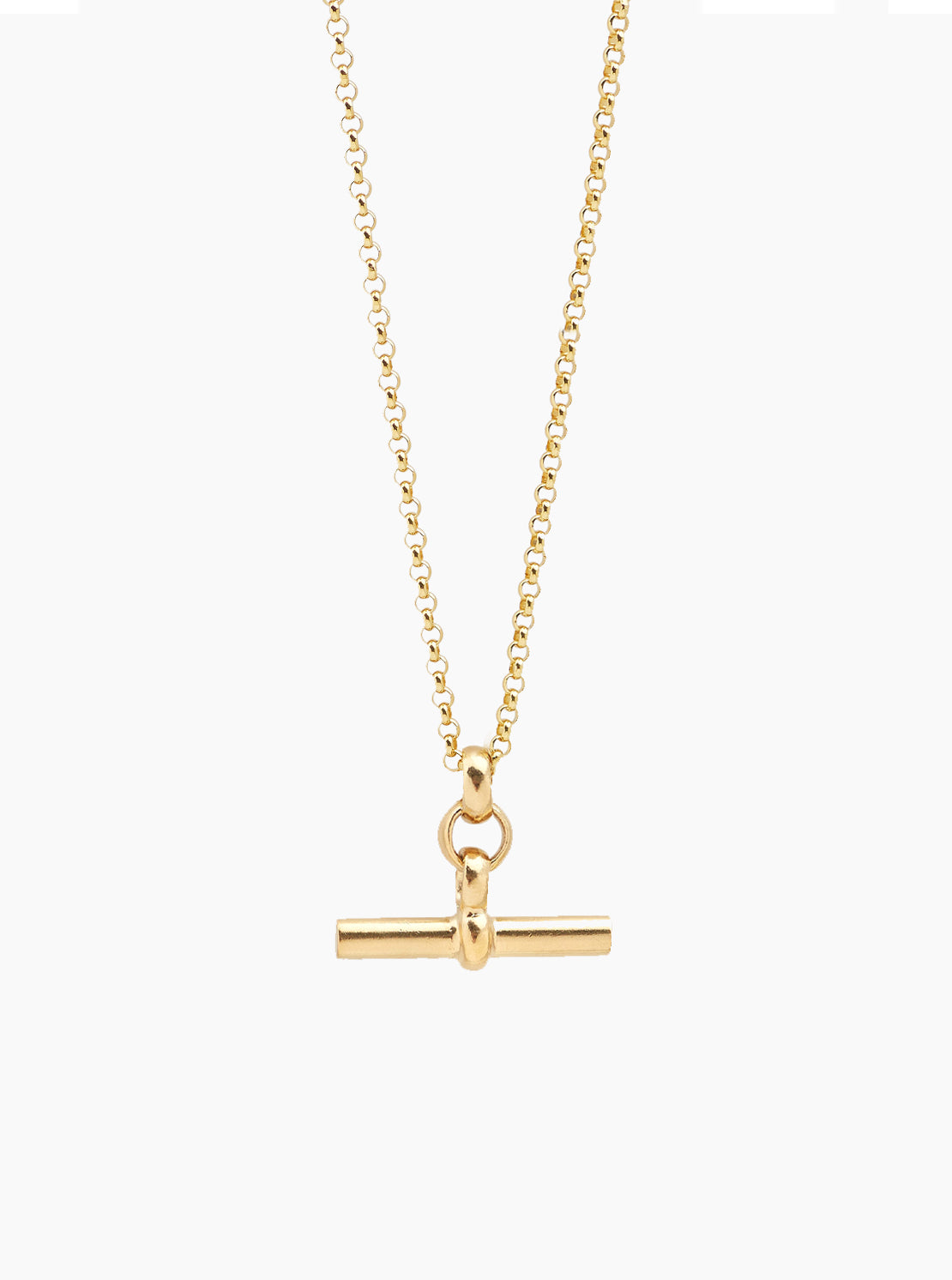 Medium Gold T-Bar On Belcher Chain