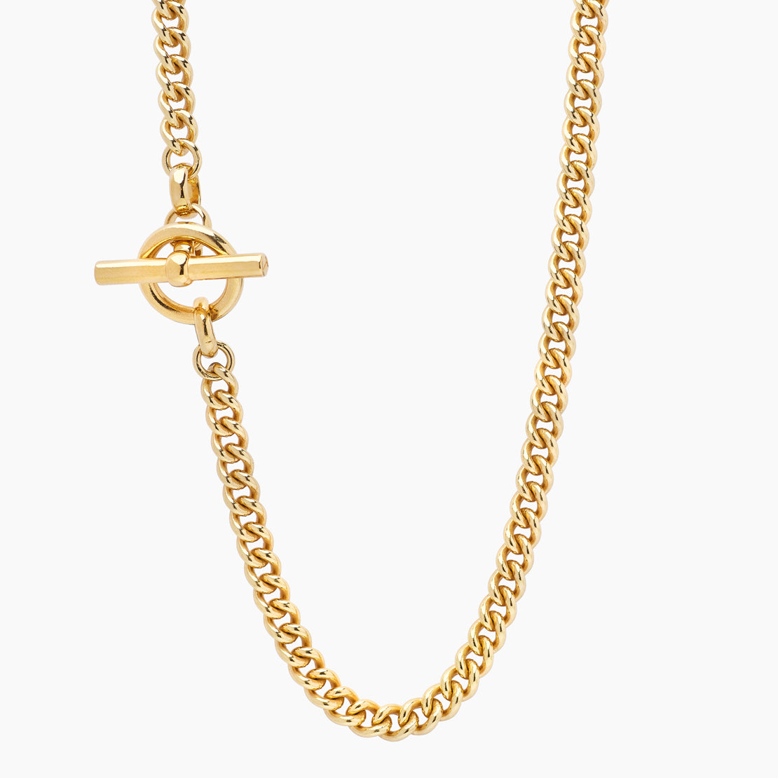 Giant Gold T-Bar On T-Bar Clasp Curb Chain
