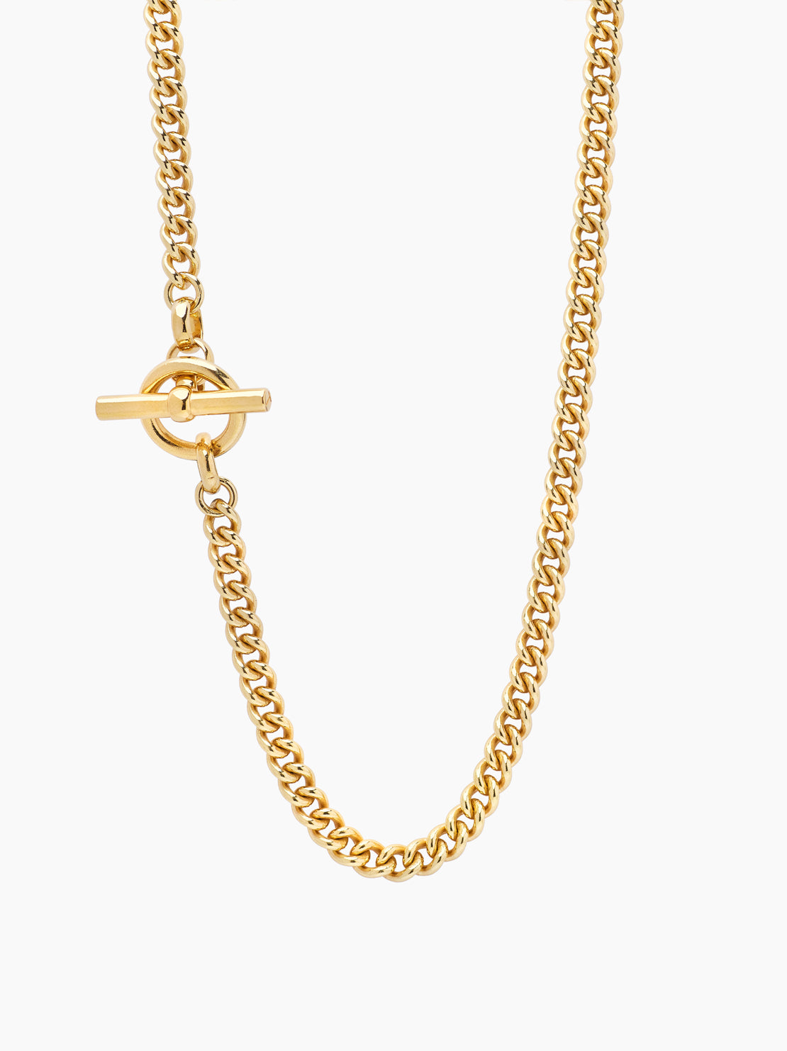 Giant Gold T-Bar On T-Bar Clasp Curb Chain