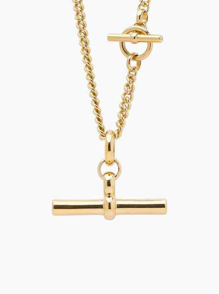 Giant Gold T-Bar On T-Bar Clasp Curb Chain – Tilly Sveaas