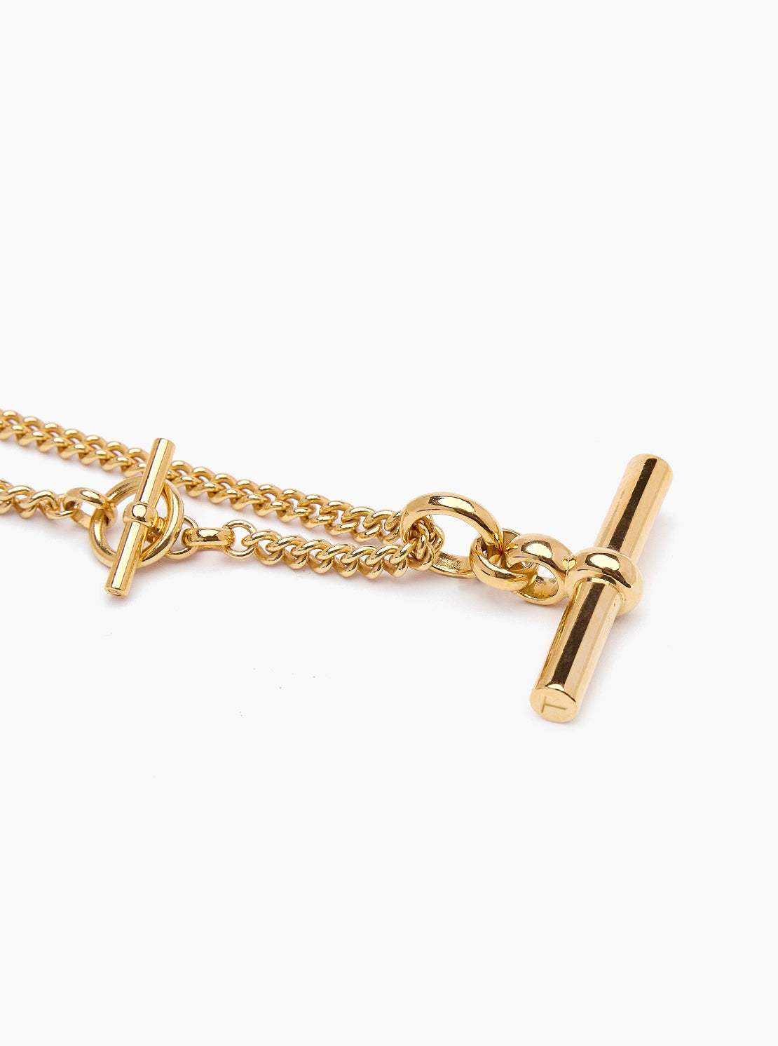 Giant Gold T-Bar On T-Bar Clasp Curb Chain