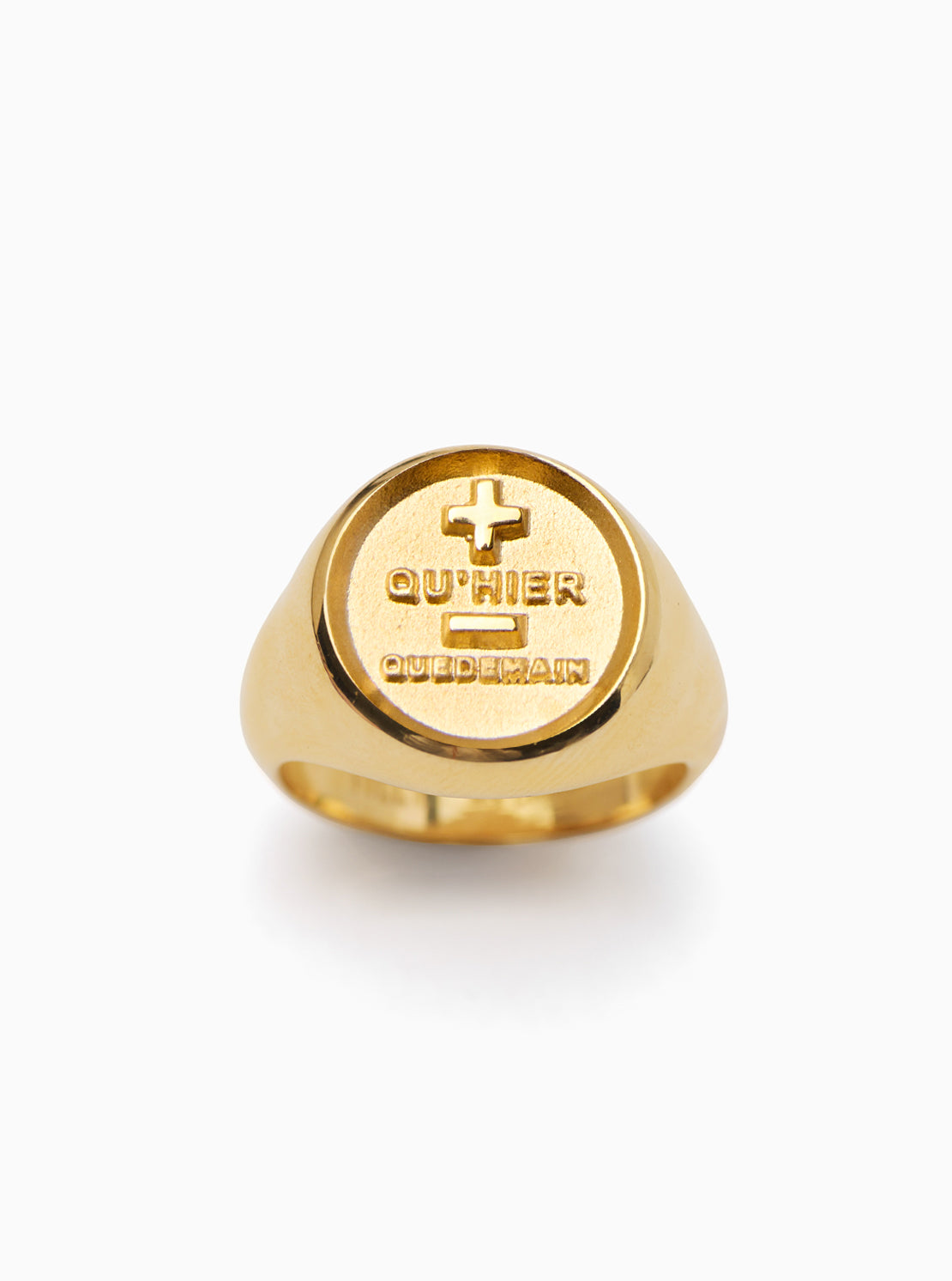 Gold Que Demain Signet Ring