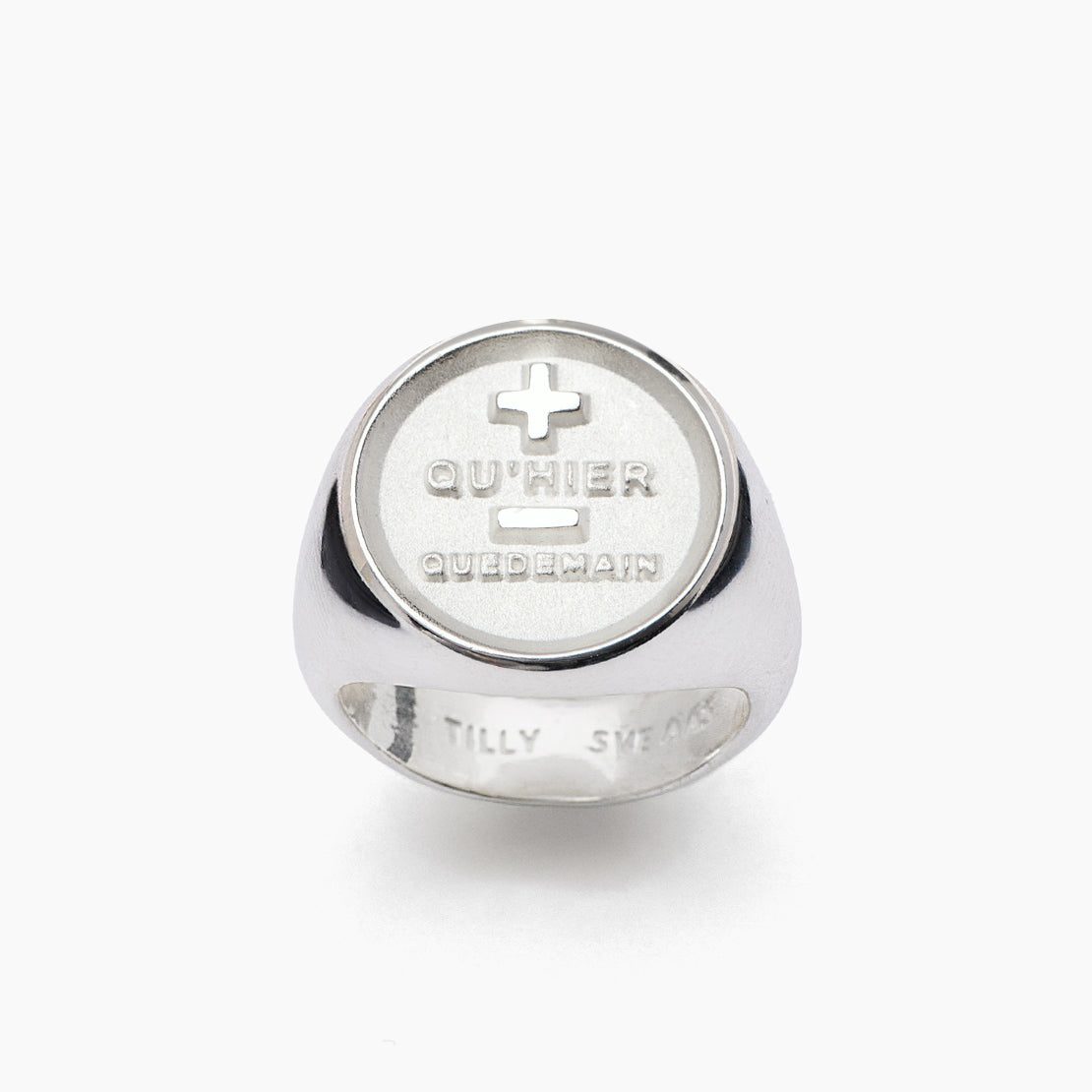 Silver Que Demain Signet Ring
