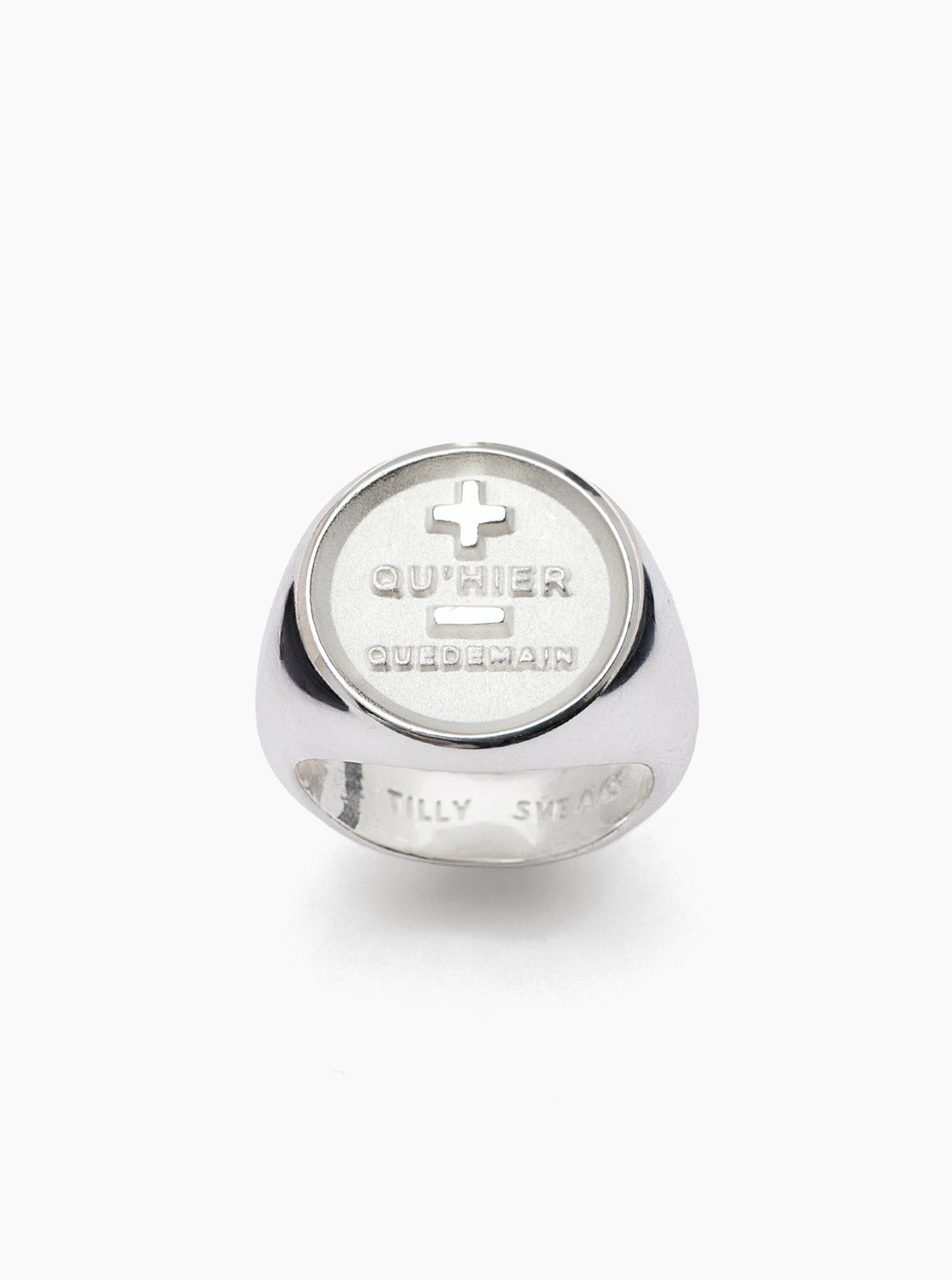 Silver Que Demain Signet Ring