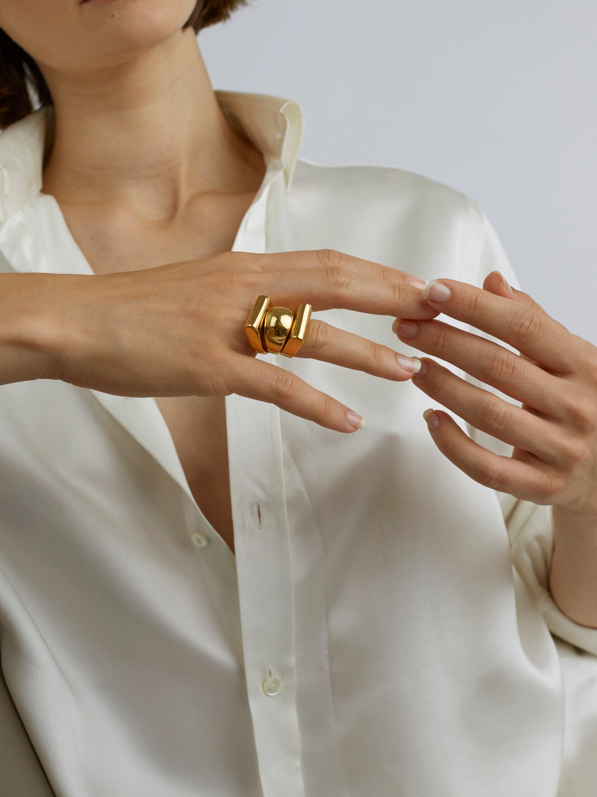 Gold Ridge Triple Ring Set