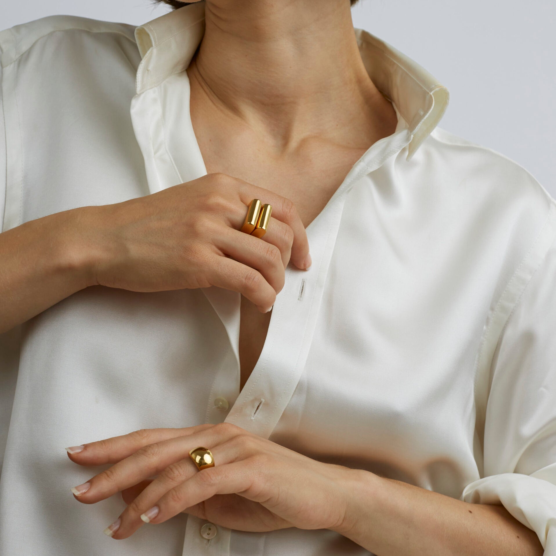 Gold Ridge Triple Ring Set