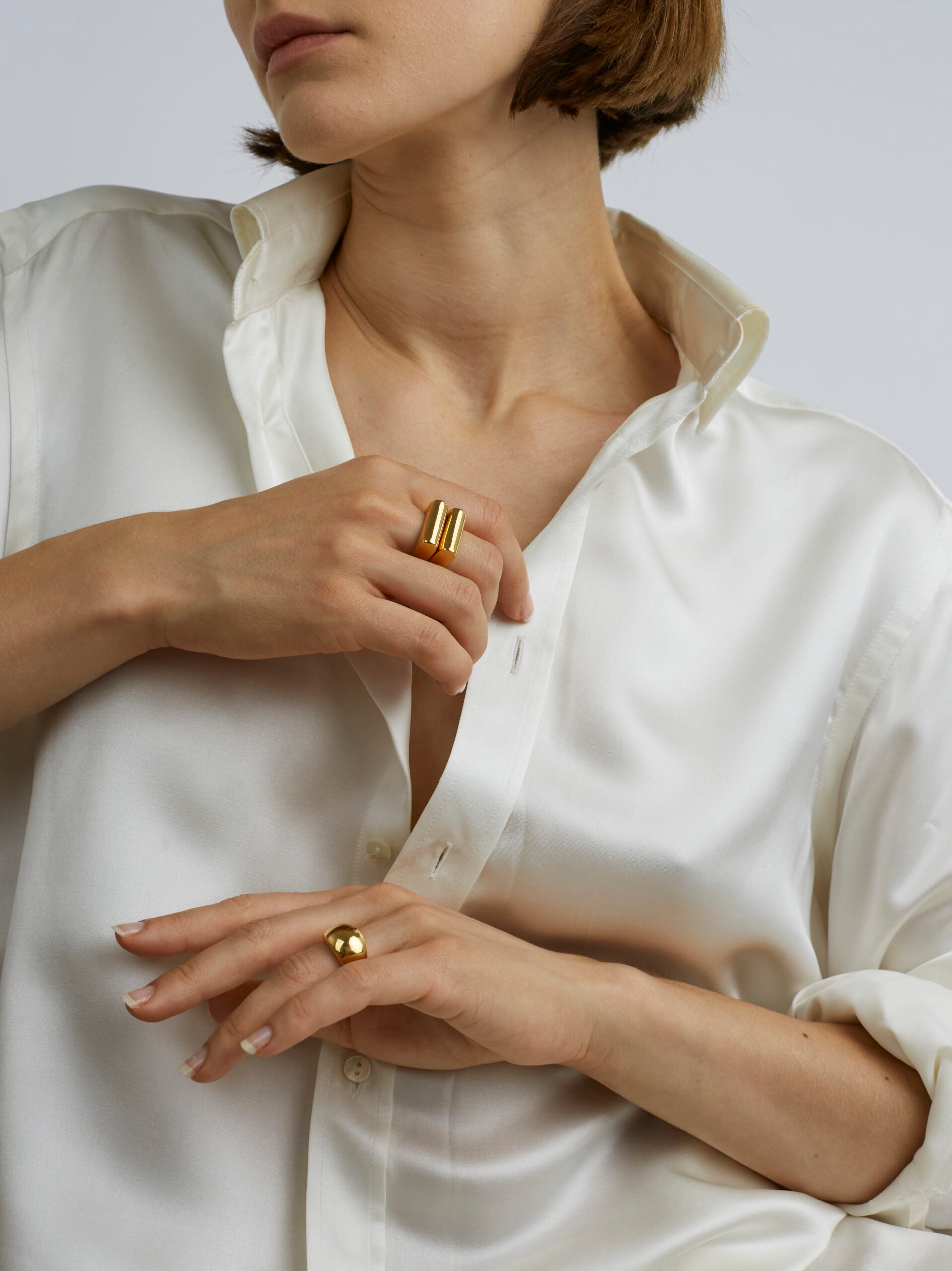 Gold Ridge Triple Ring Set