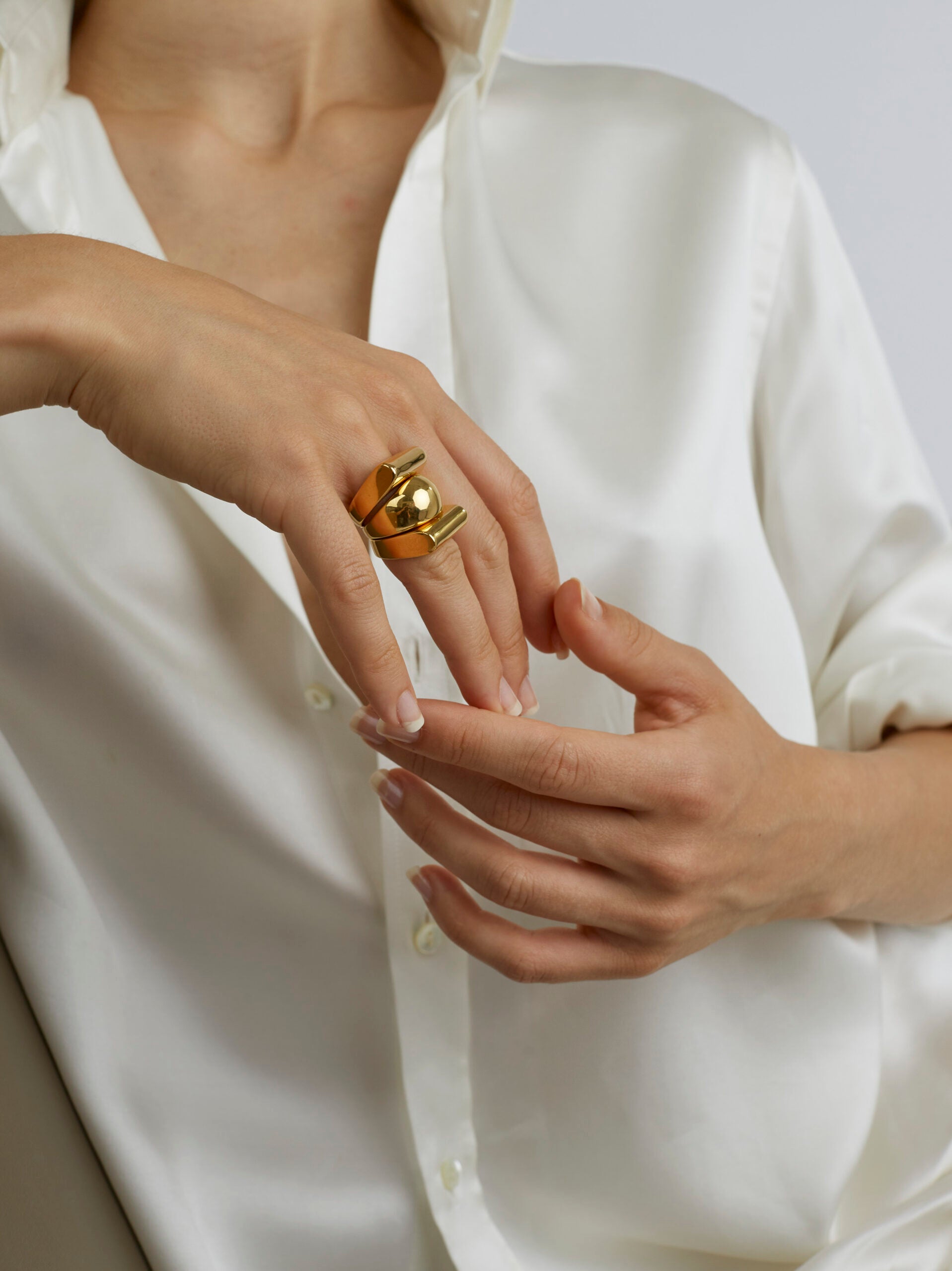 Gold Ridge Triple Ring Set