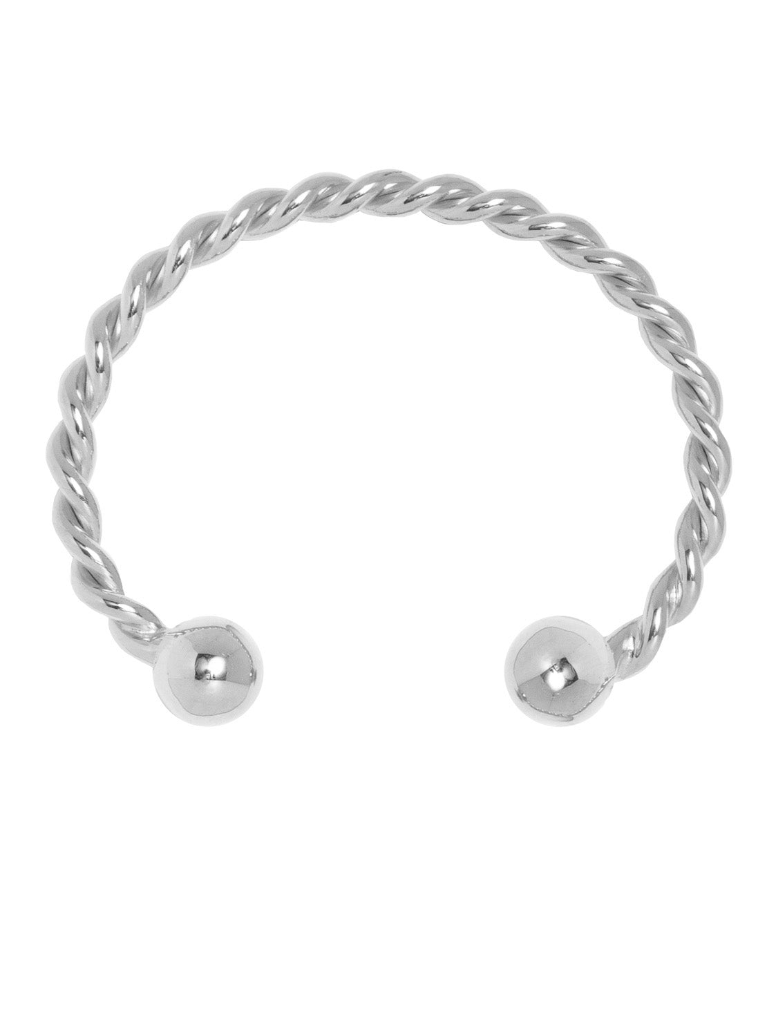 Silver Roped Torque Bangle