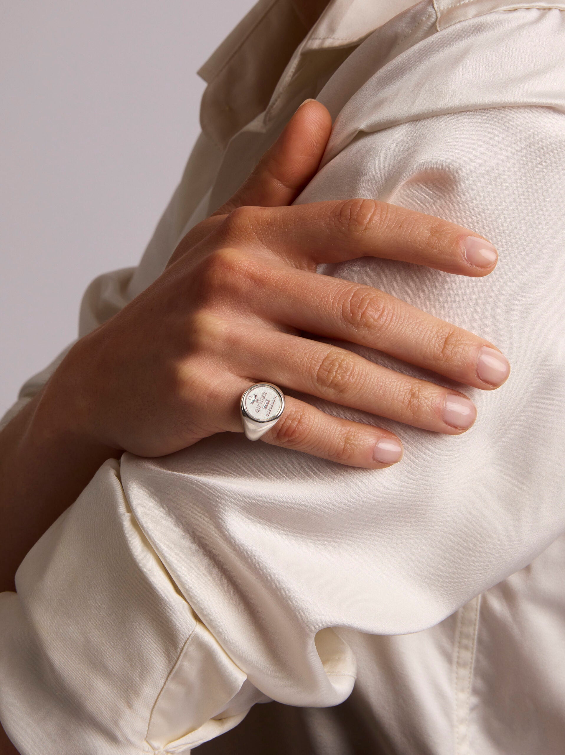 Silver Que Demain Signet Ring