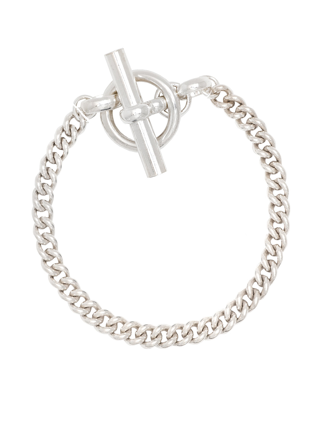 Silver T-Bar Clasp Anklet