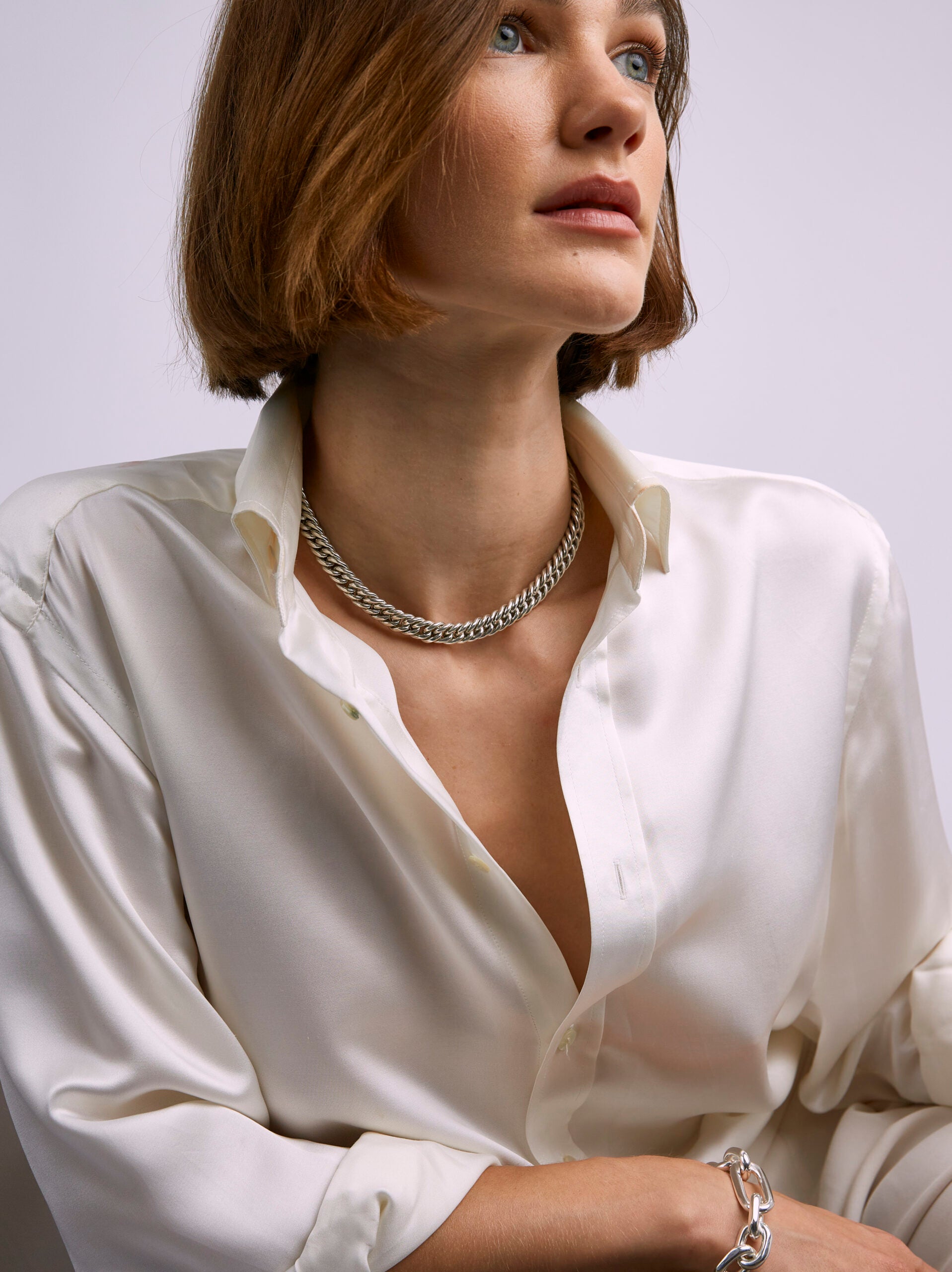 Silver Curb Link Choker