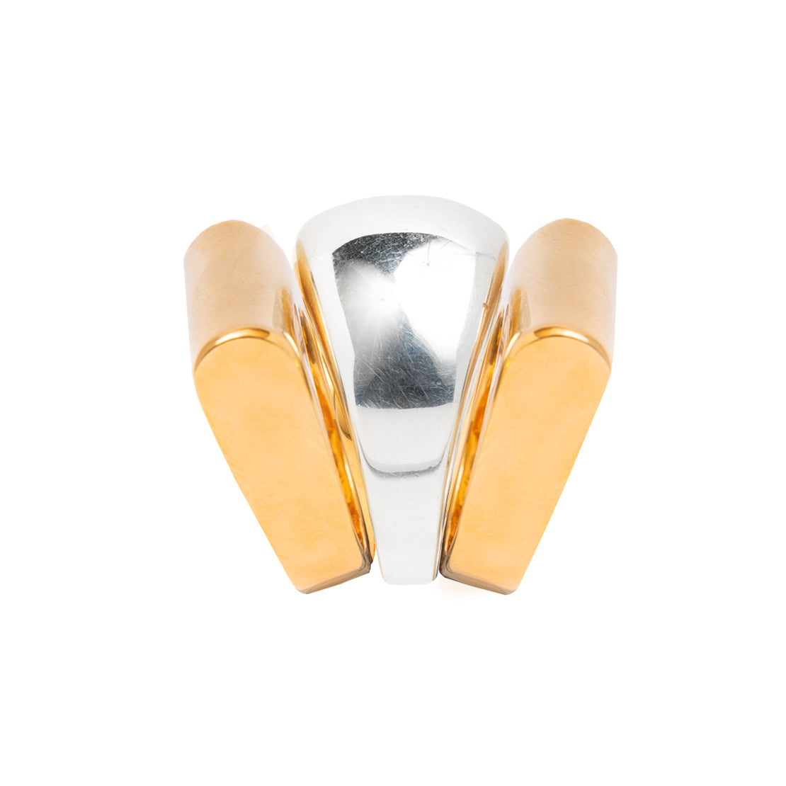 Gold and Silver Ridge Triple Ring Set