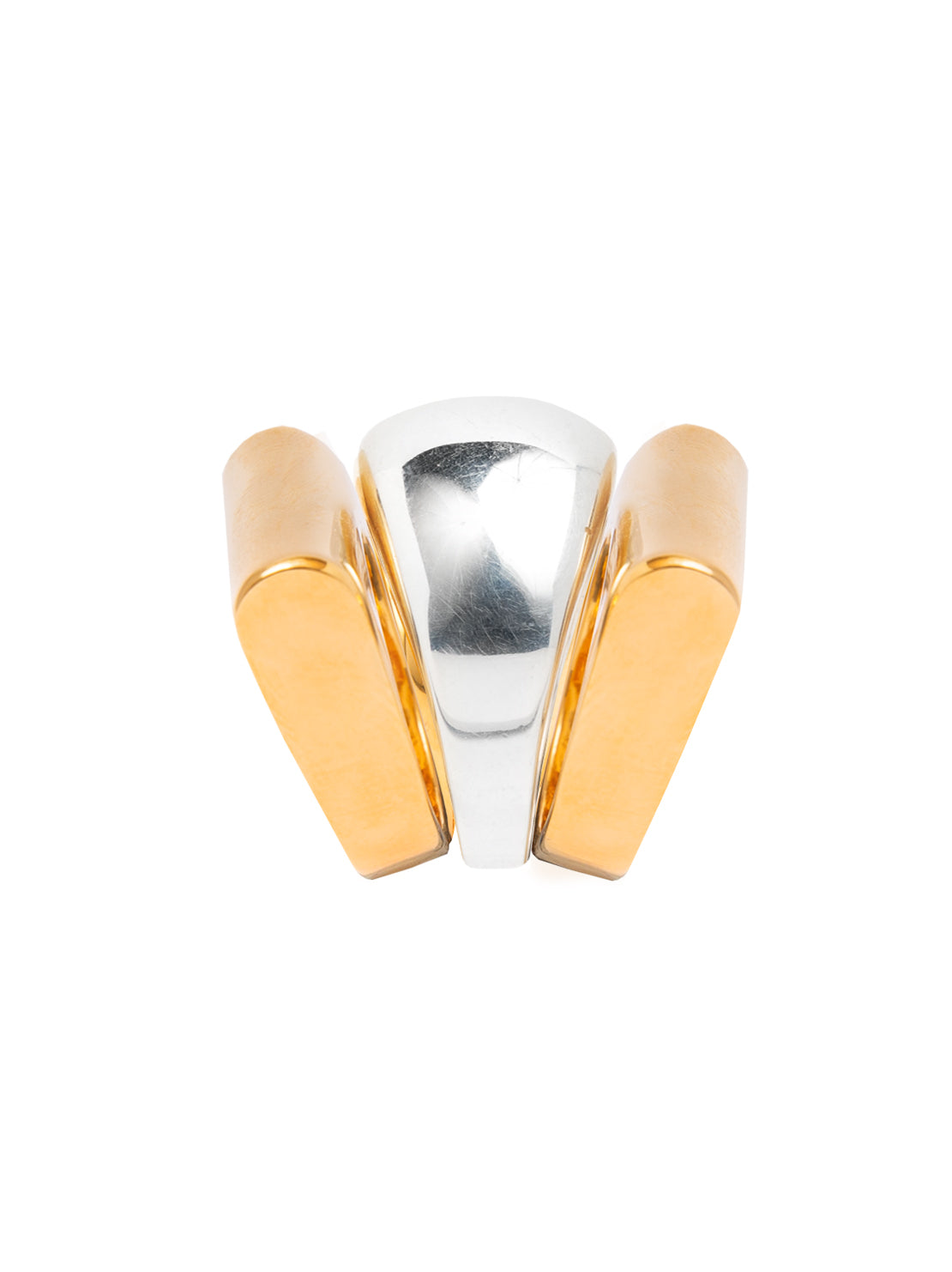 Gold and Silver Ridge Triple Ring Set